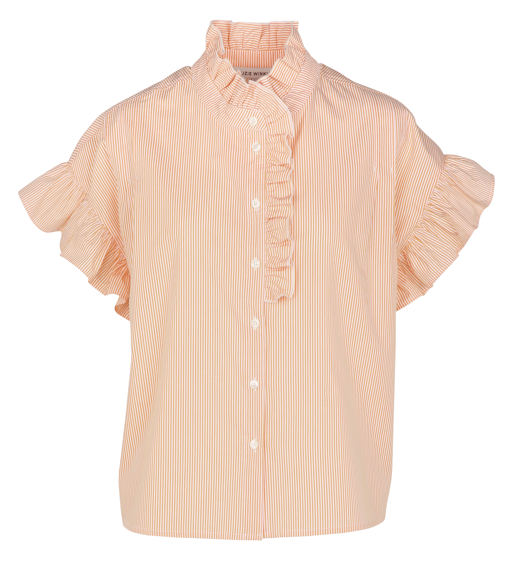 Celena striped cotton oversized shirt SUZIE WINKLE Orange