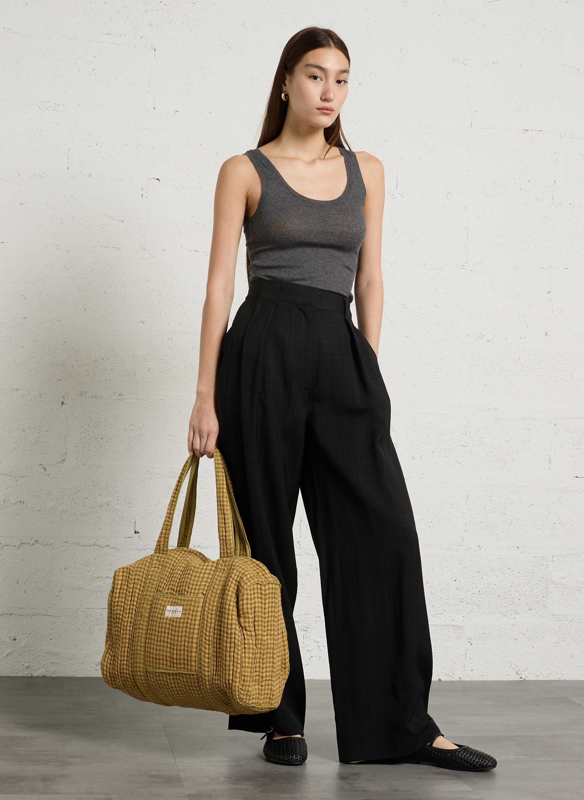 Karierte Baumwoll-Steppdecke-Tasche APACHES COLLECTIONS Grun