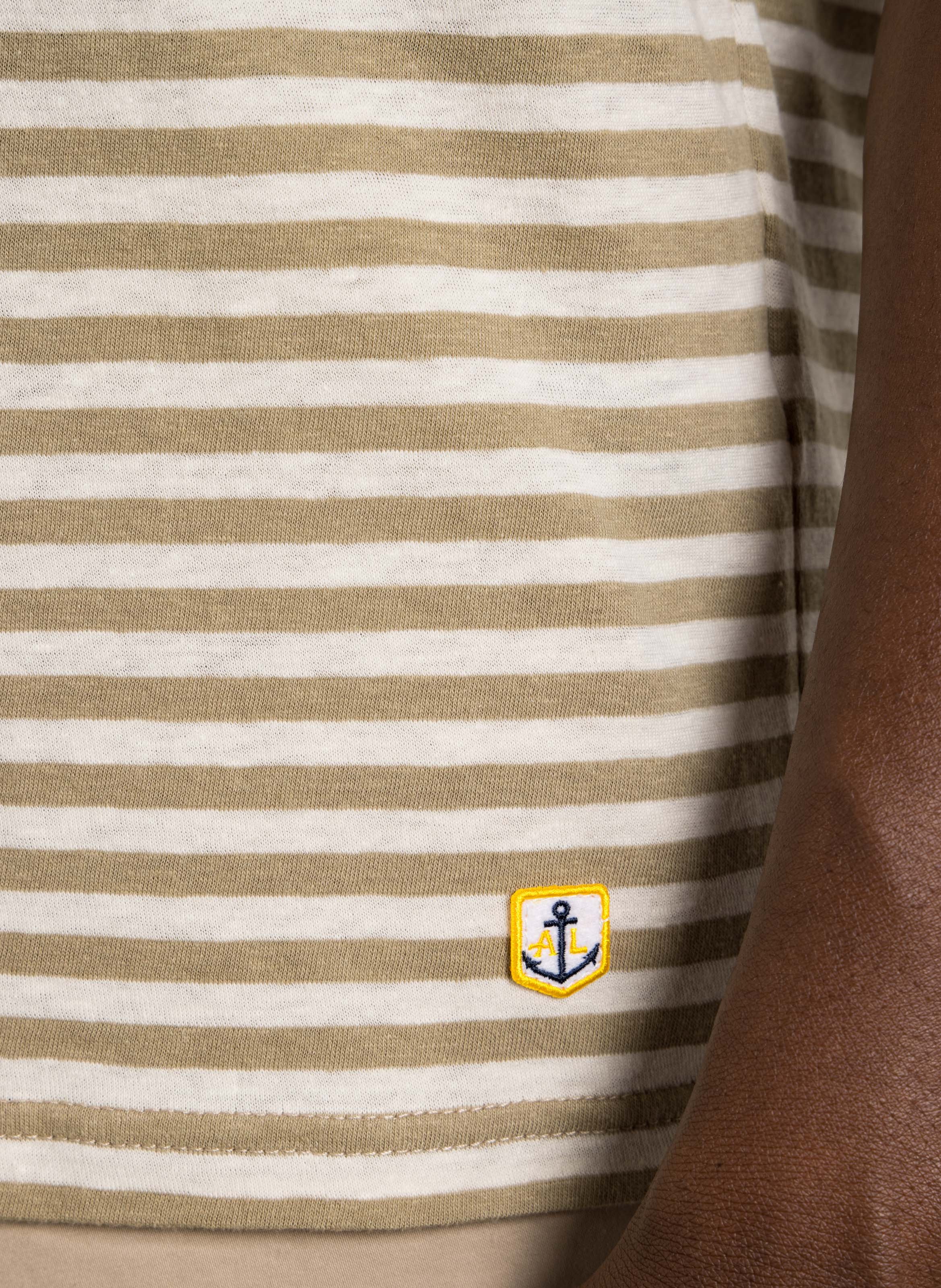 Tee-shirt col rond regular-fit rayé en coton mélangé ARMOR LUX Beige