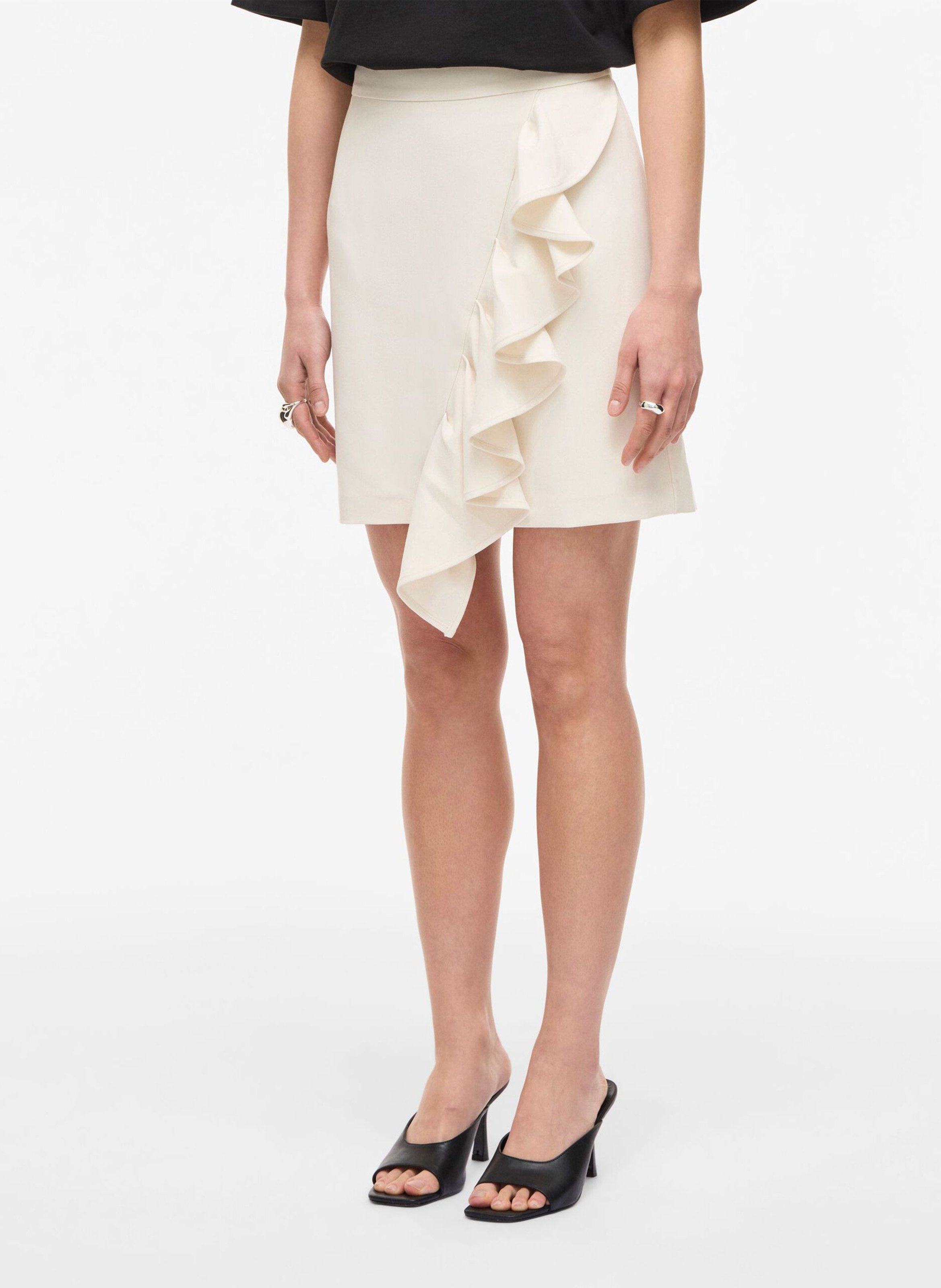 Jupe courte droite ROUGE EDIT Beige