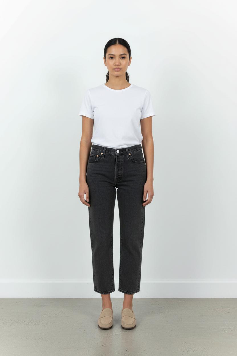 Cropped slim jeans with studs LEVI'S - Seconde main Black
