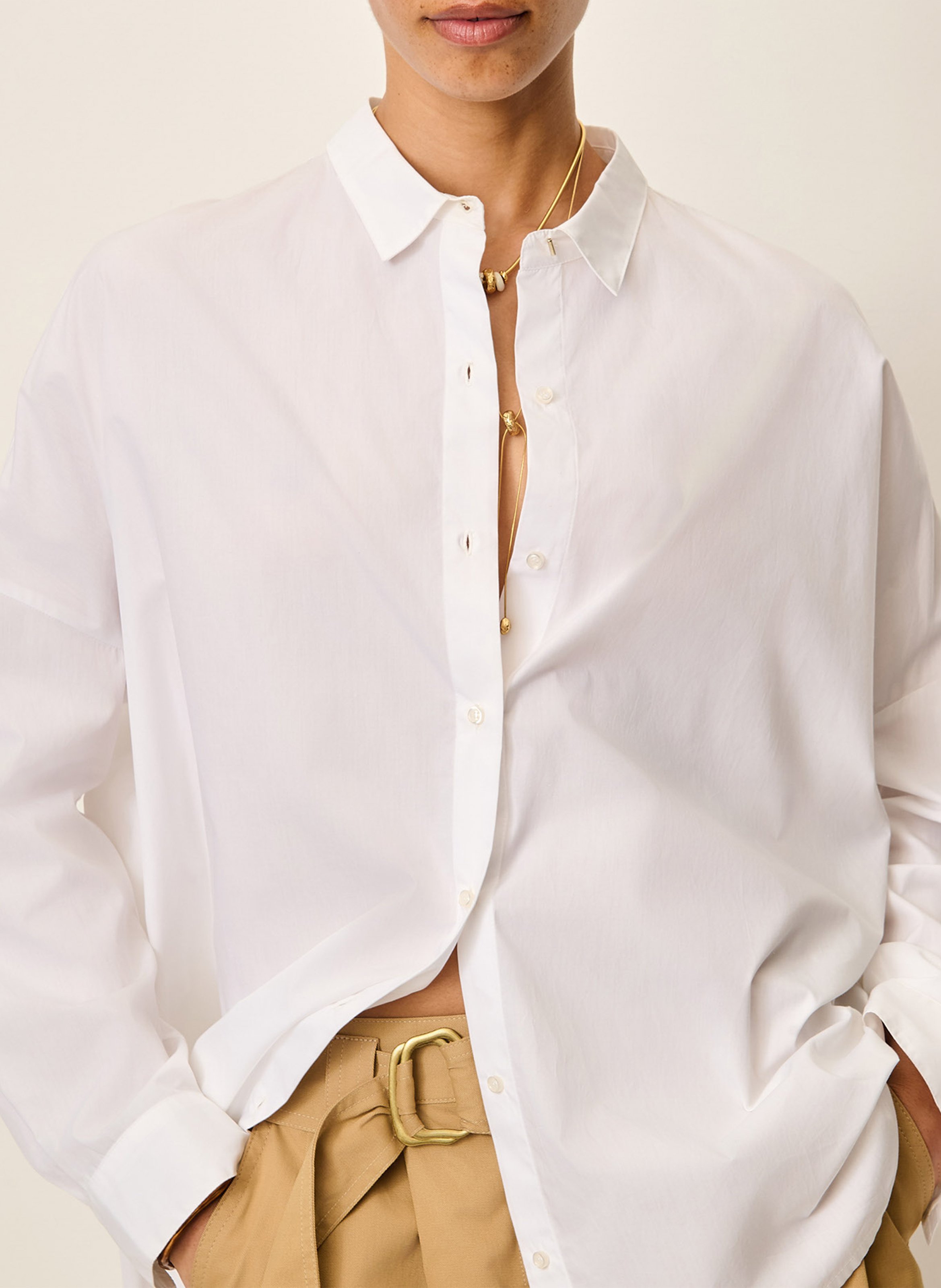 Chemise col classique en coton SESSUN Blanc