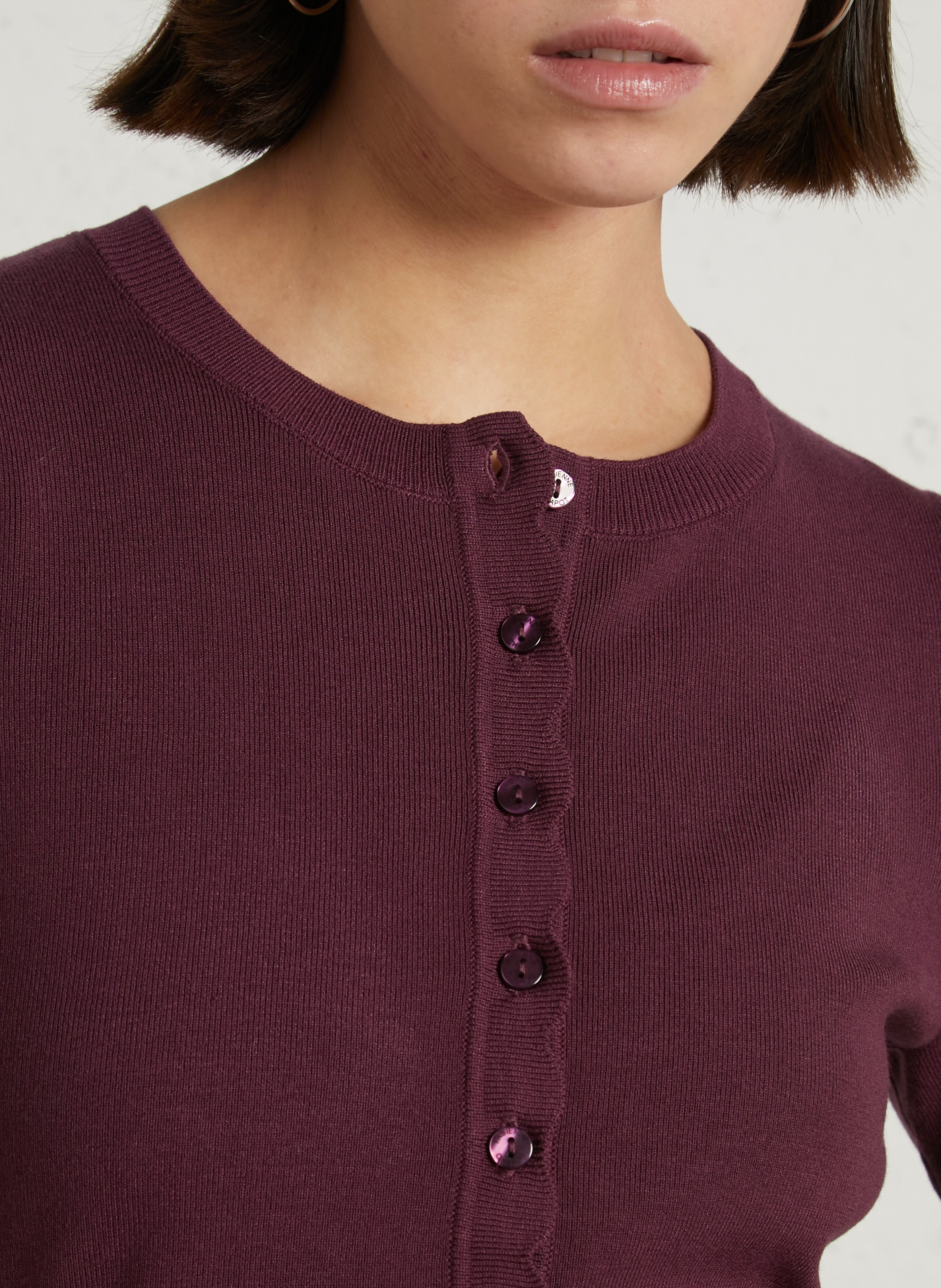 Short-sleeved solid color vest FABIENNE CHAPOT Red