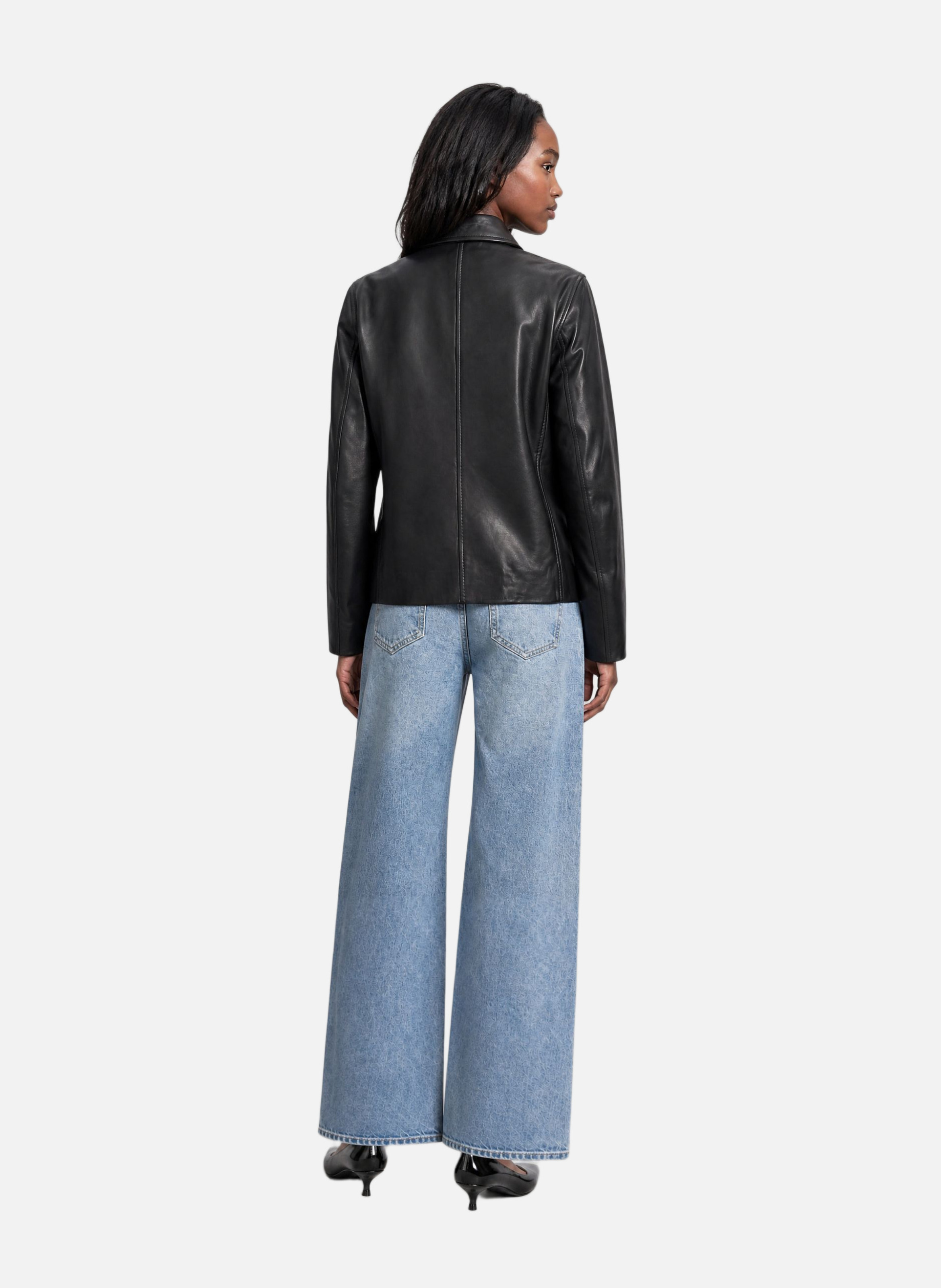 Leather jacket THE KOOPLES Black