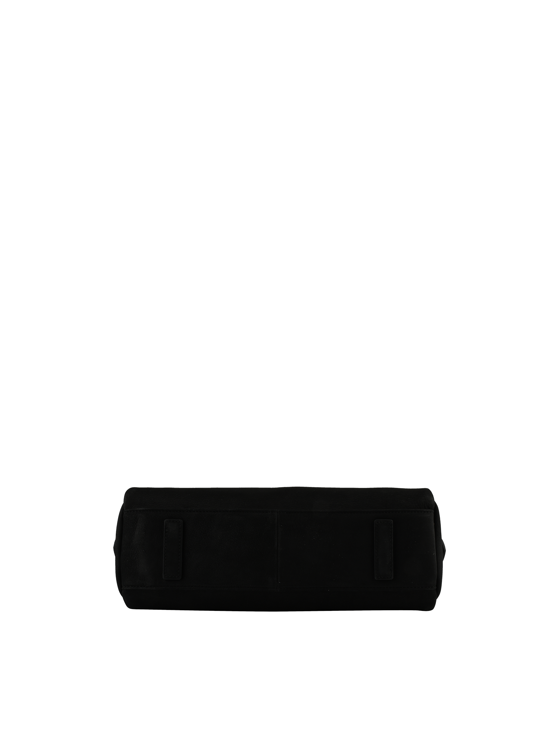 Sac porté épaule en cuir de vachette façon nubuck POURCHET Noir