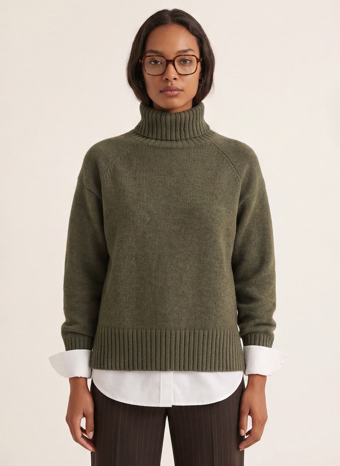 Straight wool and cashmere polo neck sweater KOOKAI