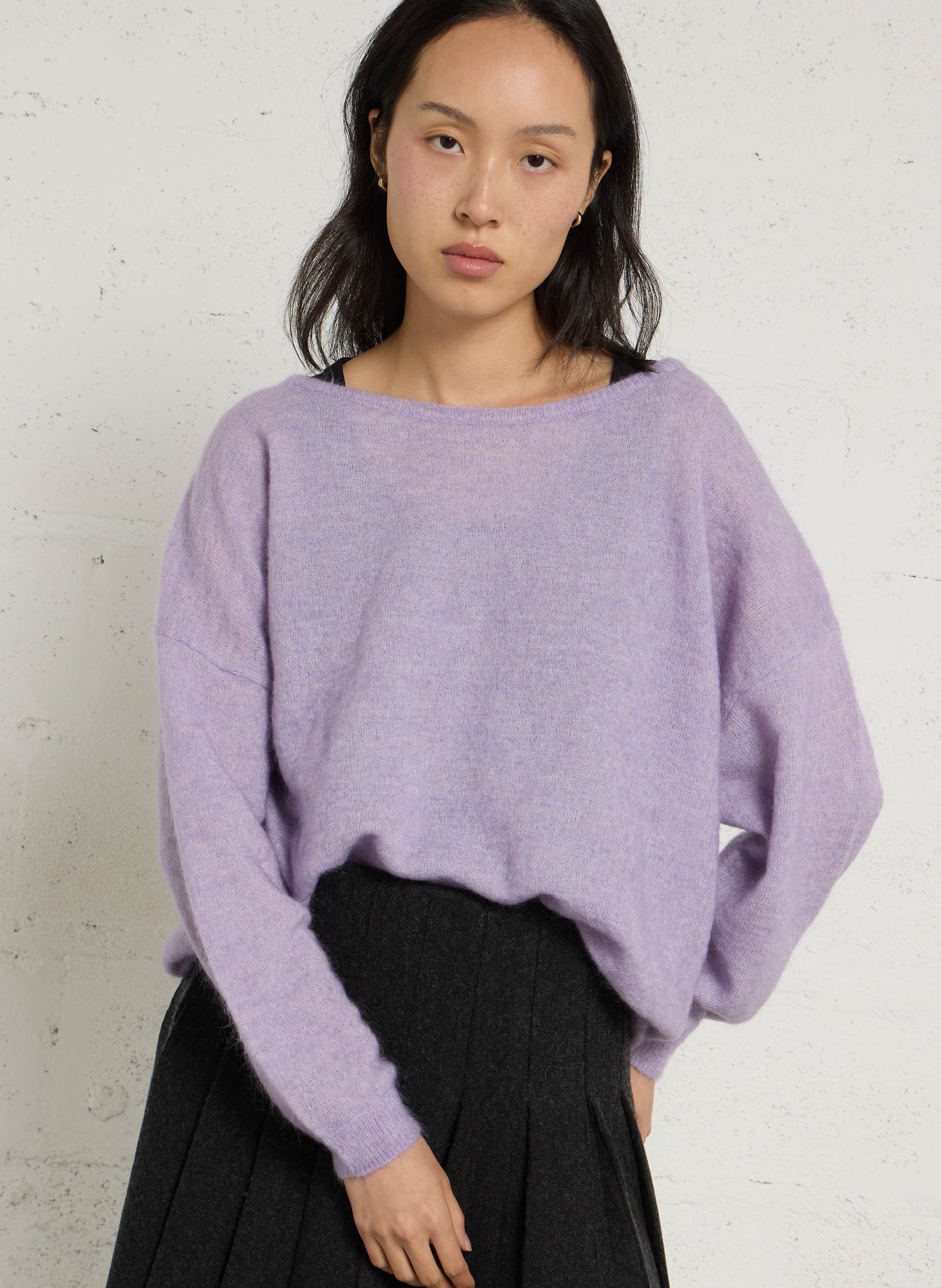 Pull ample col rond en laine mélangée DES PETITS HAUTS