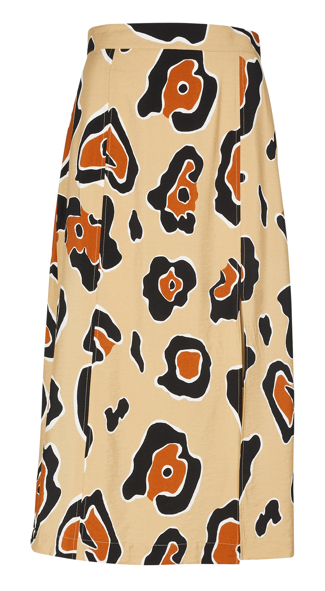 Halflange rok met dierenhuidprint OBJECT Bruin