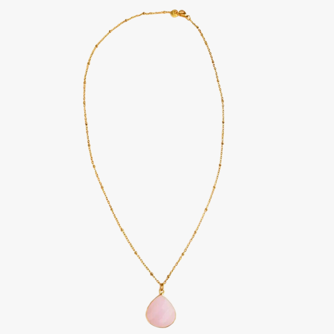 Pink quartz necklace GINANDGER Pink