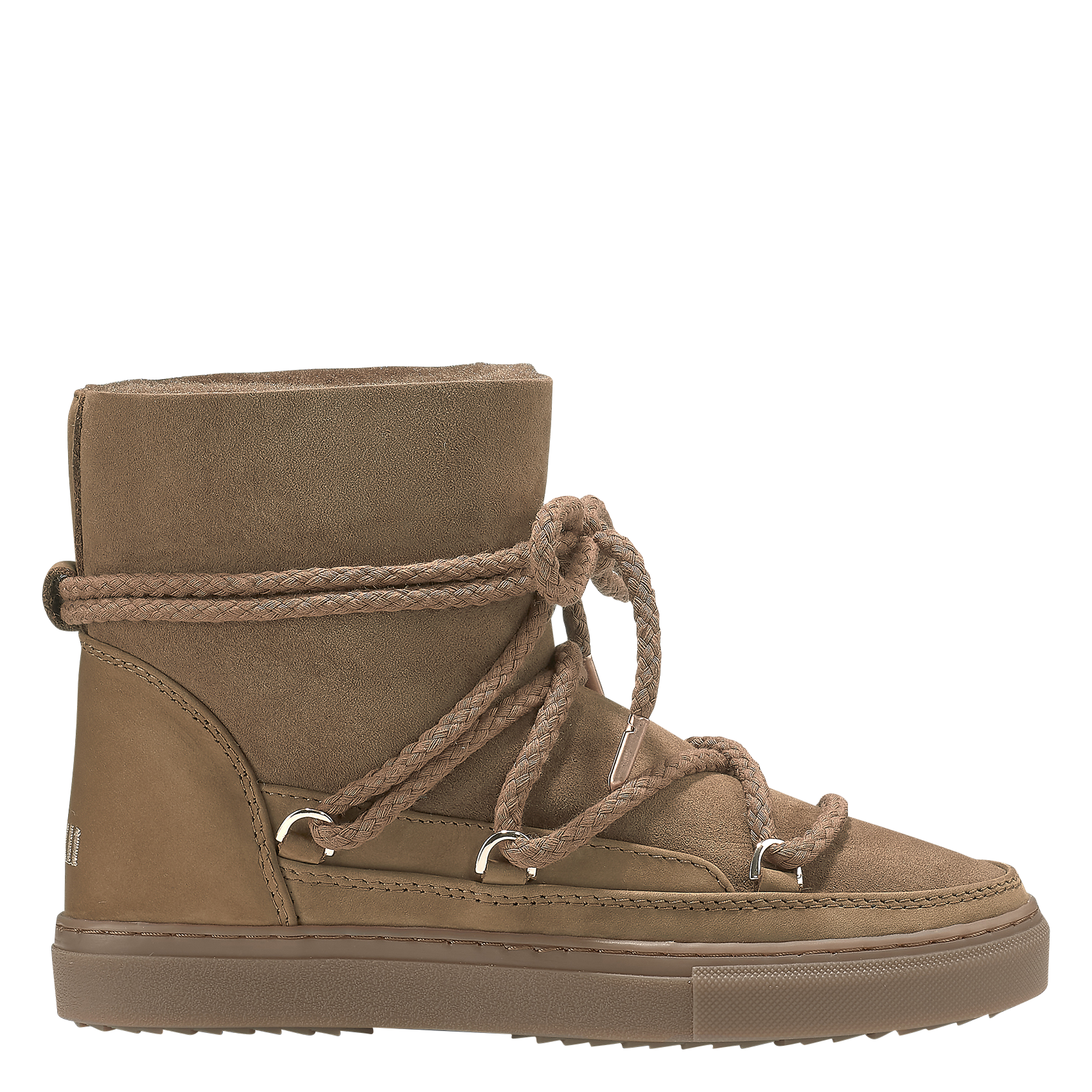 Bottines fourrées en cuir velours  INUIKII Marron