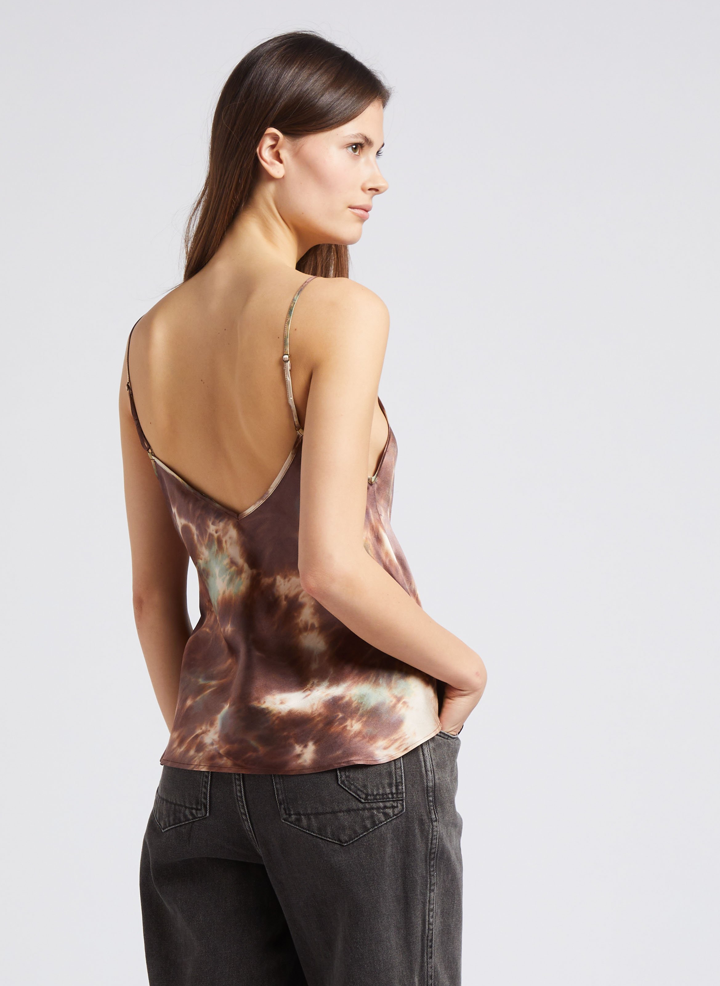 Top à bretelles ajustables en soie MES DEMOISELLES Multicolore