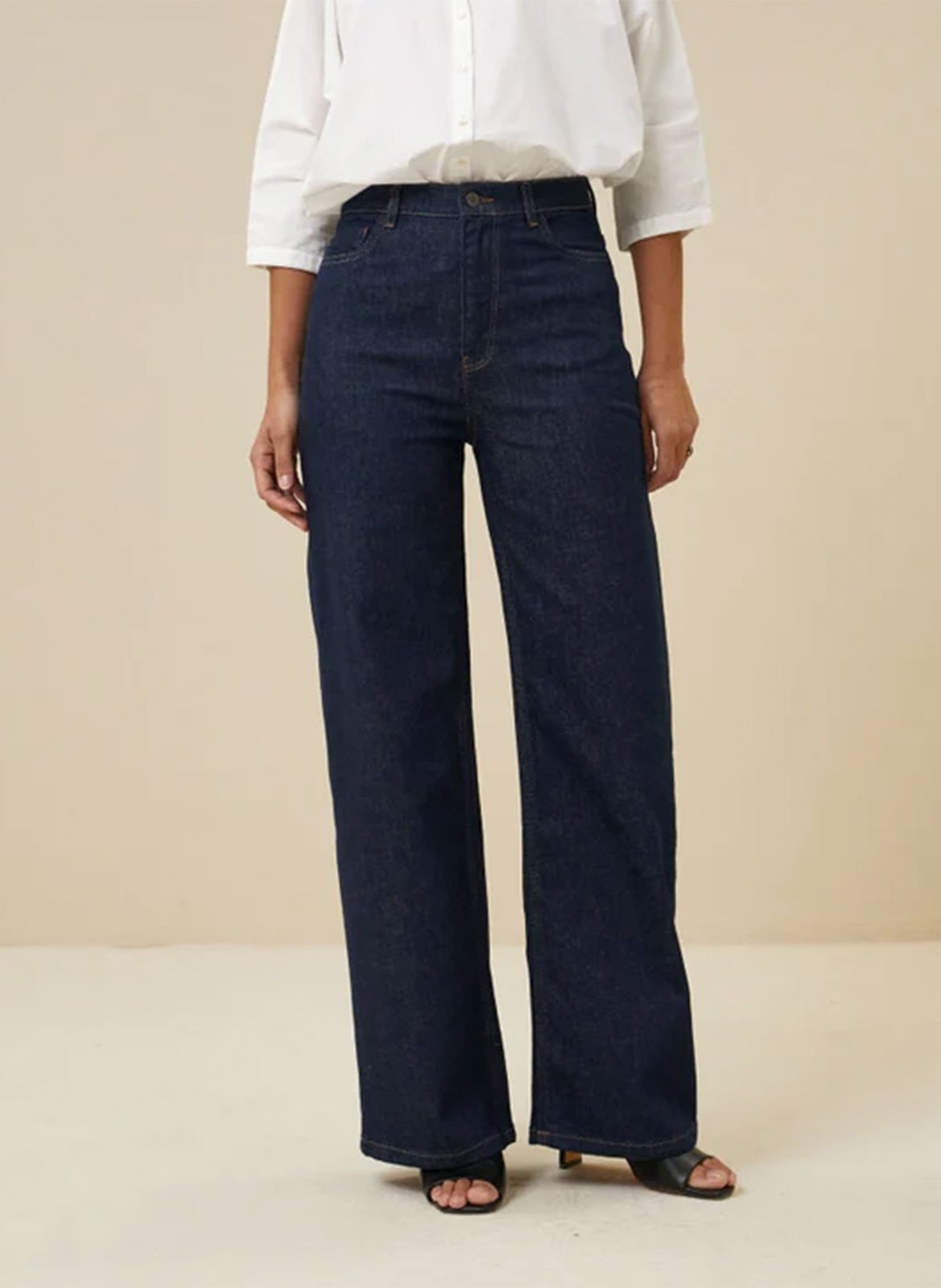 Jean ample taille haute en coton mélangé BY BAR