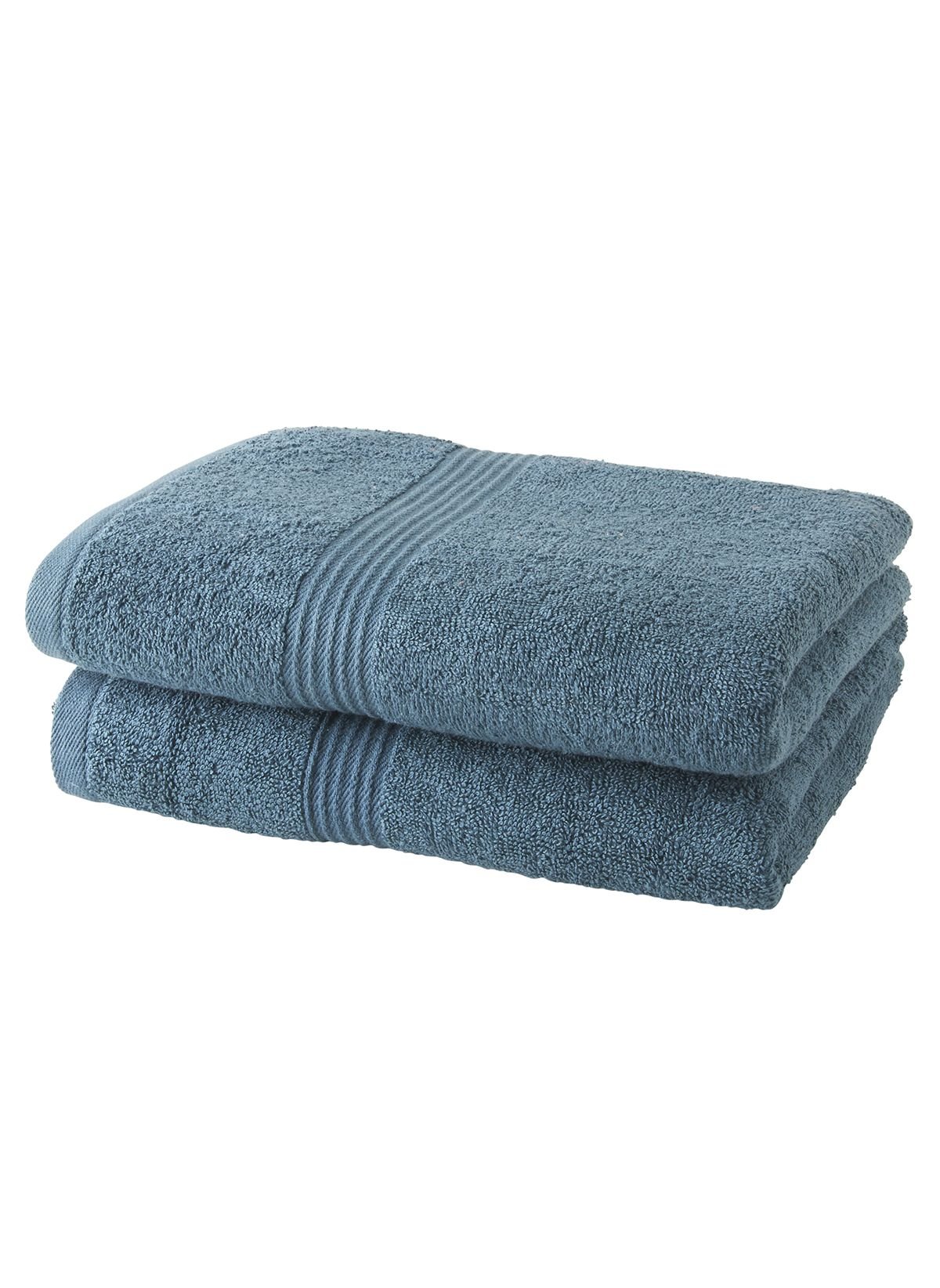 Set of 2 cotton bath towels TODAY LINGE DE MAISON Blue