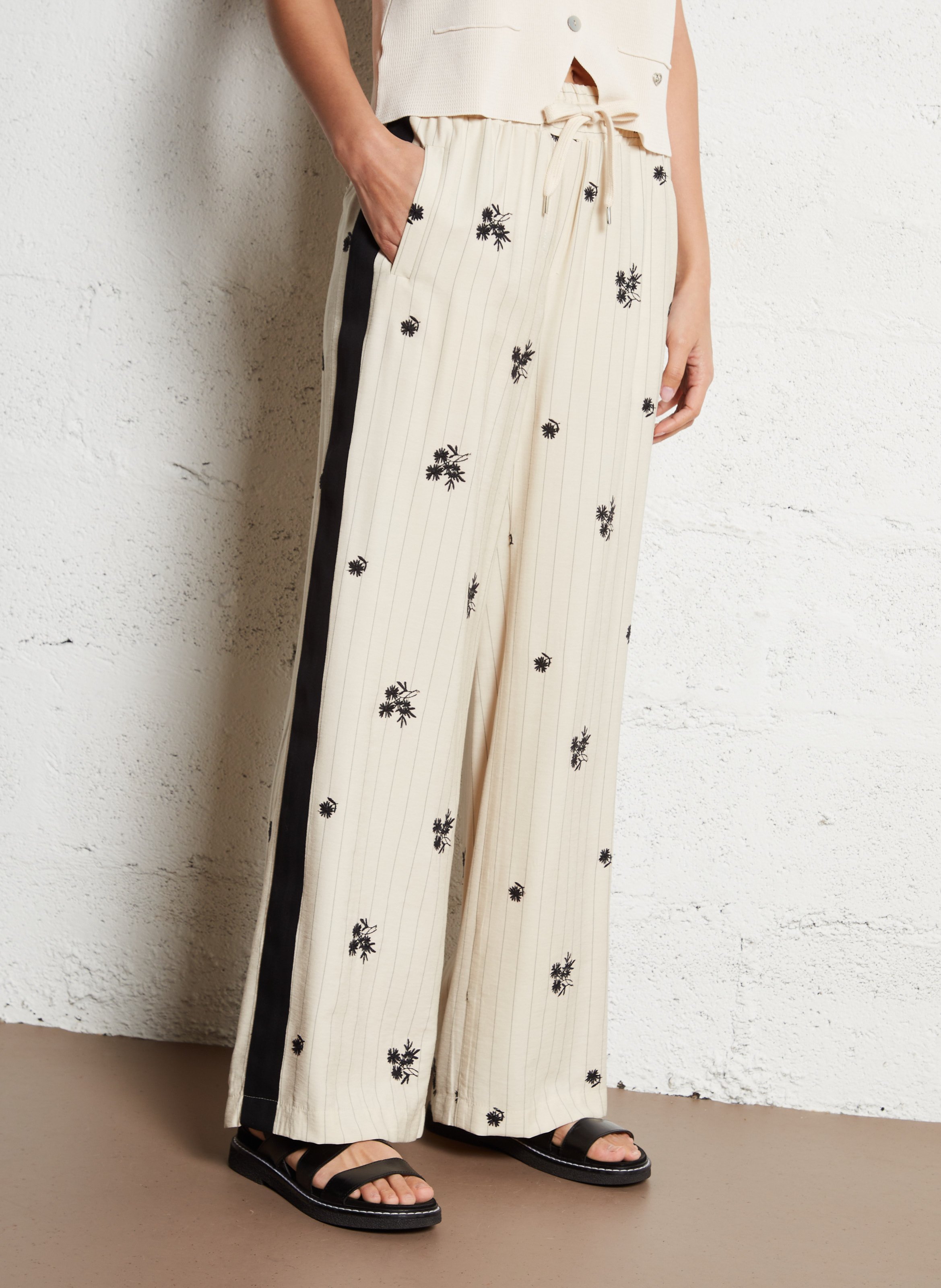 Pantalon large à rayures  PLEASE Multicolore