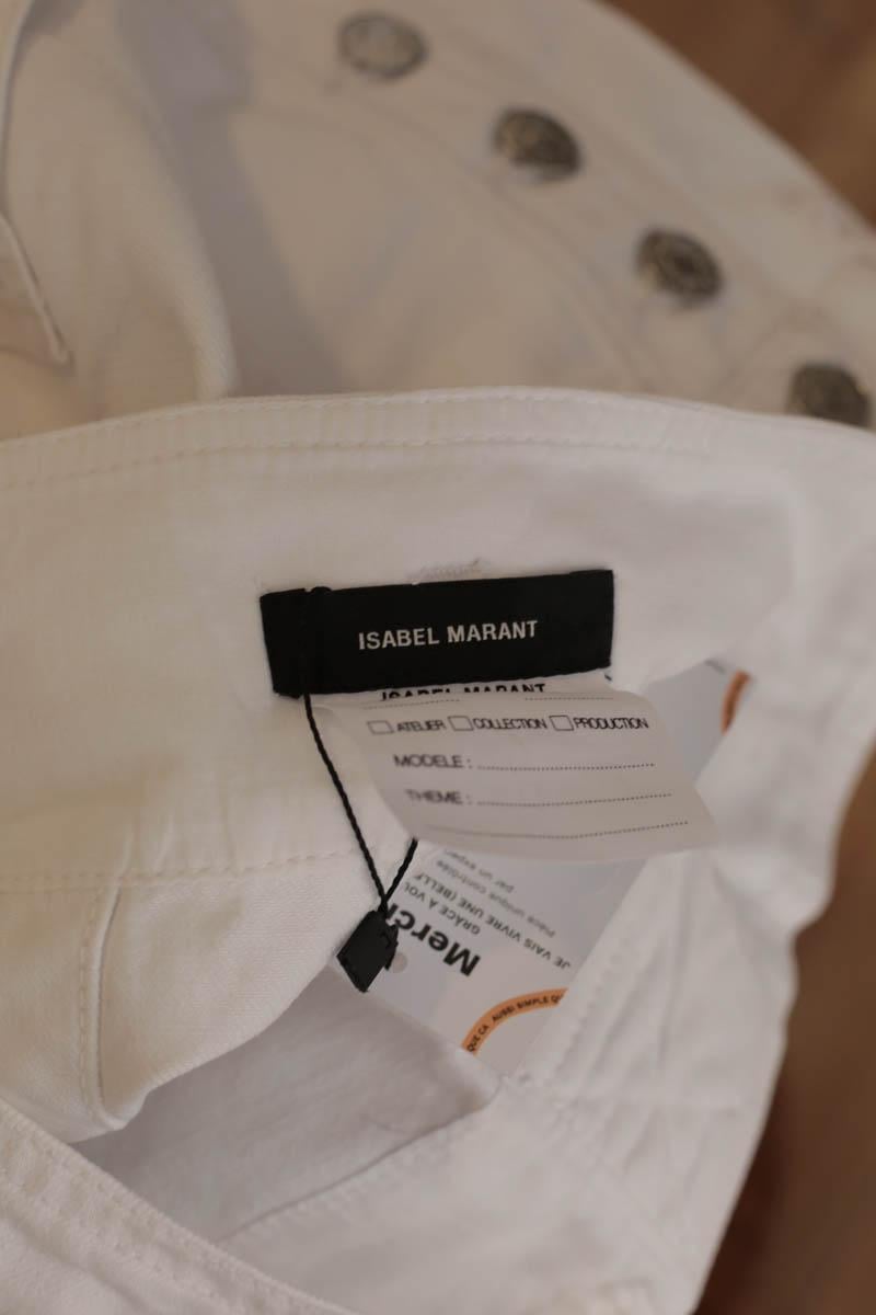 Cotton straight jeans ISABEL MARANT - Seconde Main White