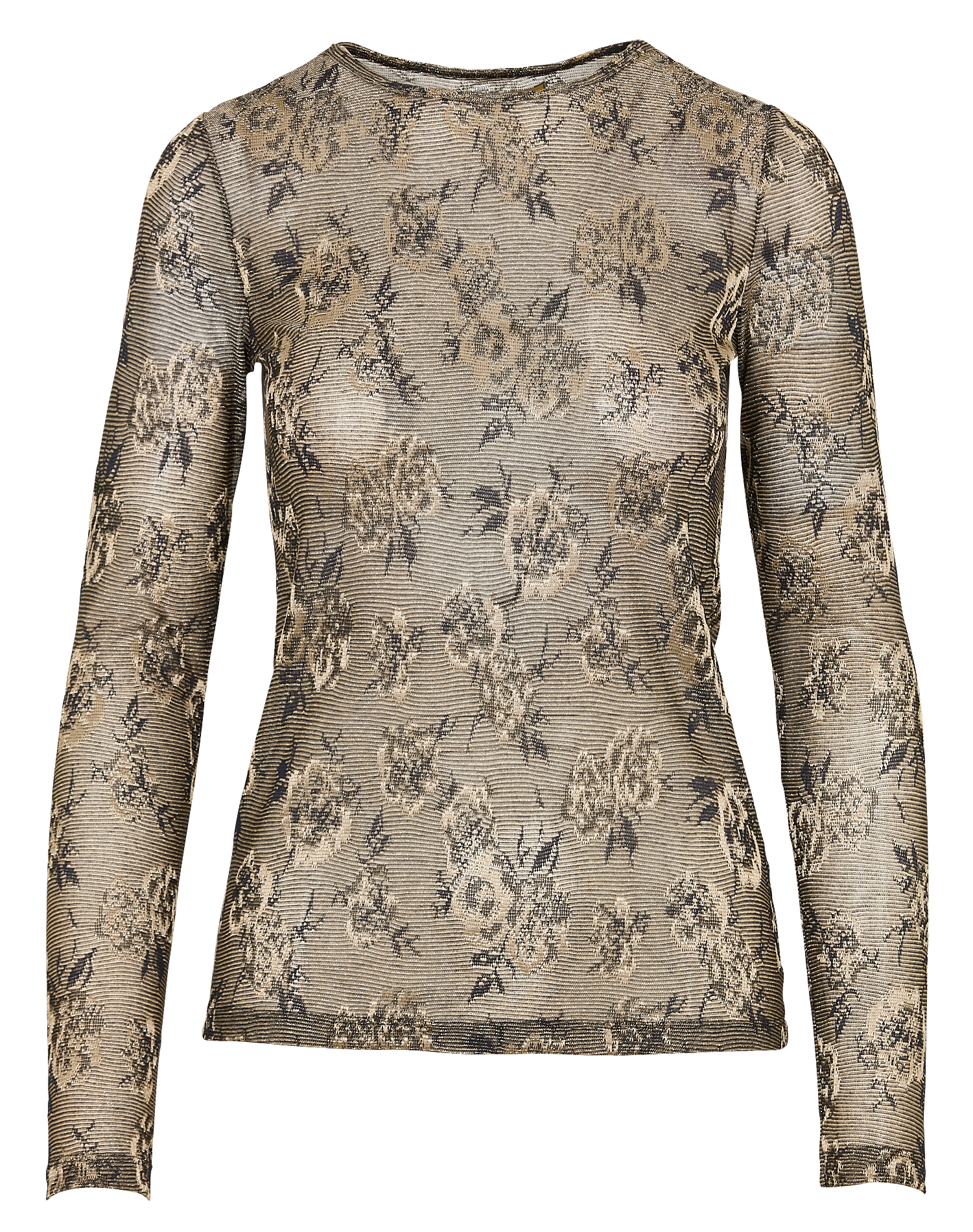 Jacquard T-shirt met ronde hals MOMONI Kaki