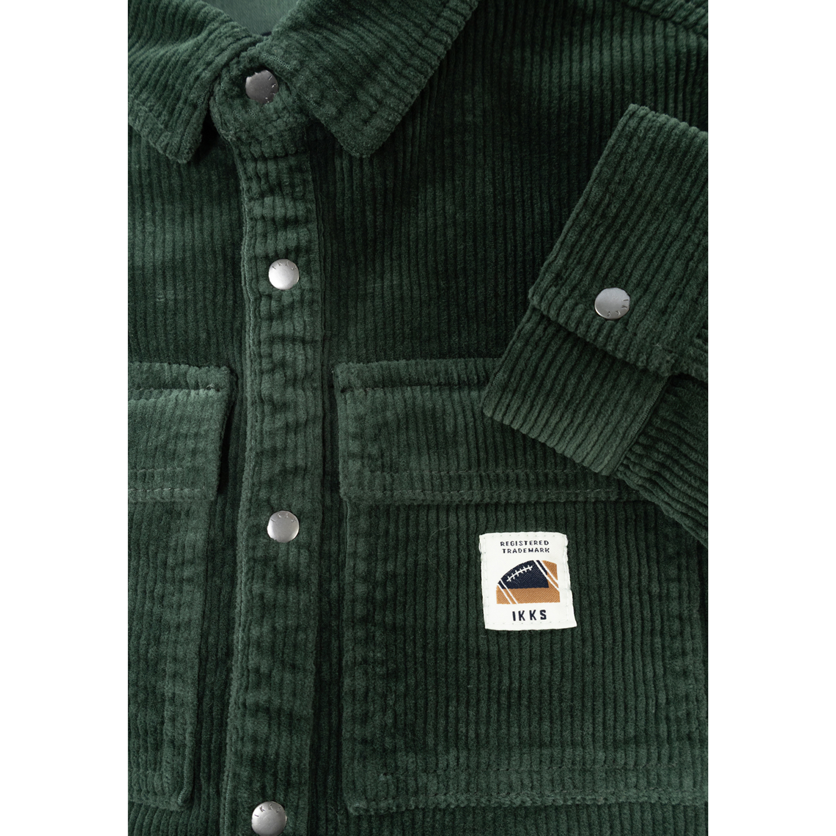 Cotton-blend overshirt with classic collar IKKS JUNIOR Green