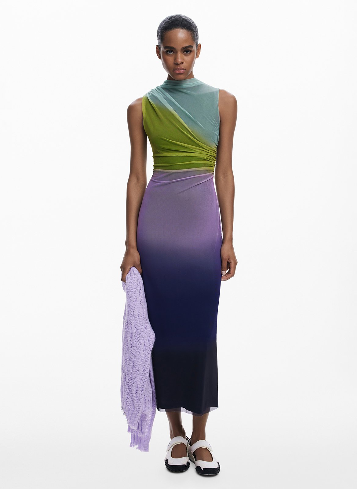 Abito lungo con scollo tondo DESIGUAL Rosso