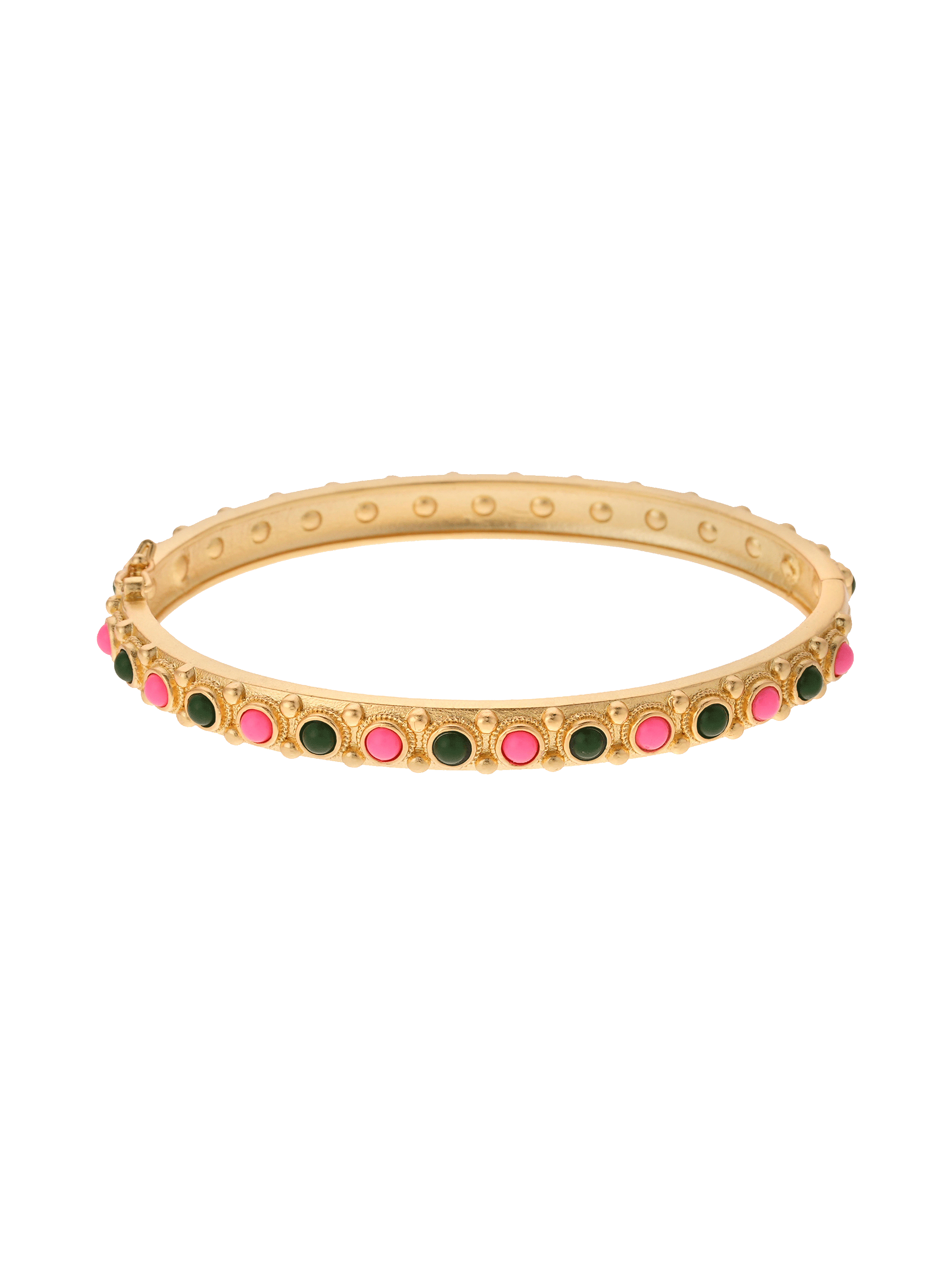 Bangle bracelet adorned with cabochons HIPANEMA Green