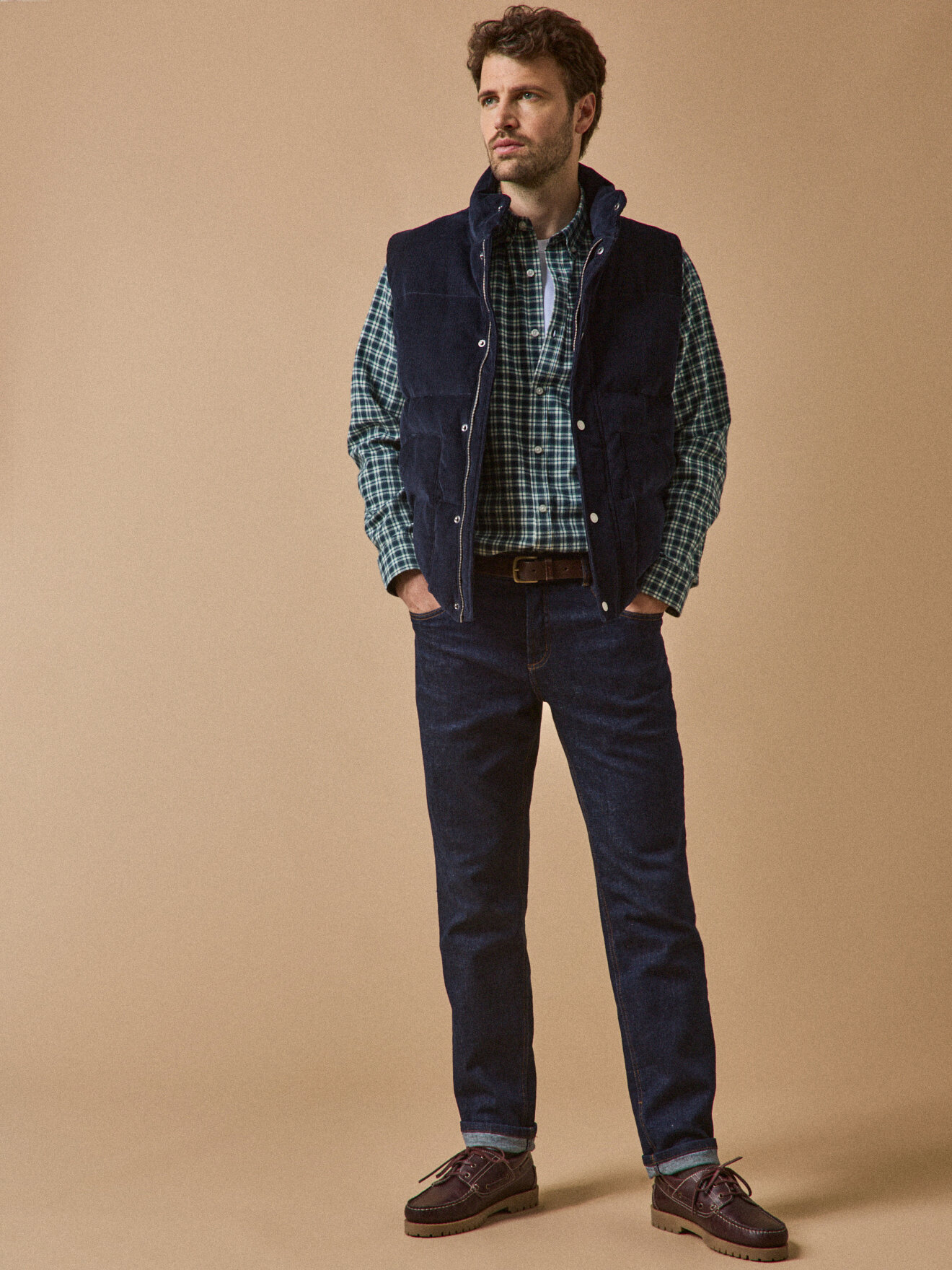 Quilted velvet sleeveless vest CYRILLUS Blue