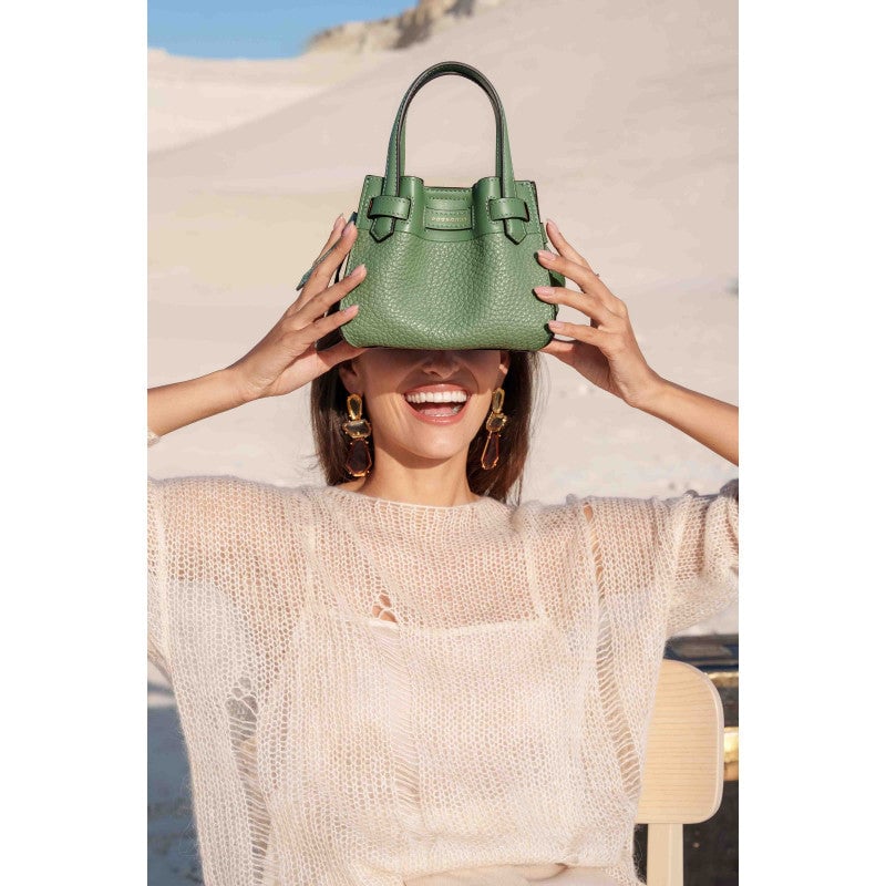 Handbag - cowhide leather POURCHET Beige