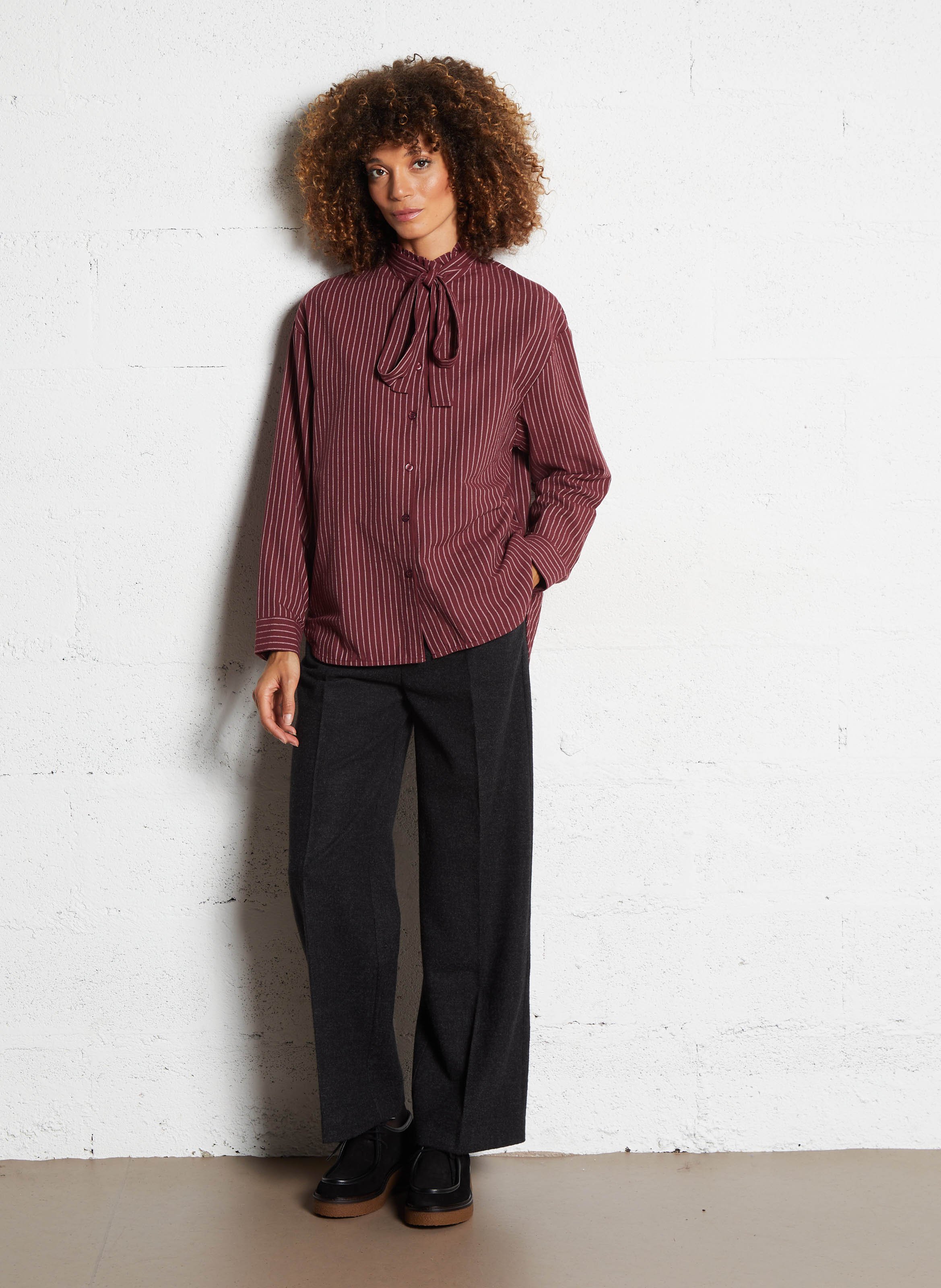 Chemise oversize en coton SEE U SOON Prune