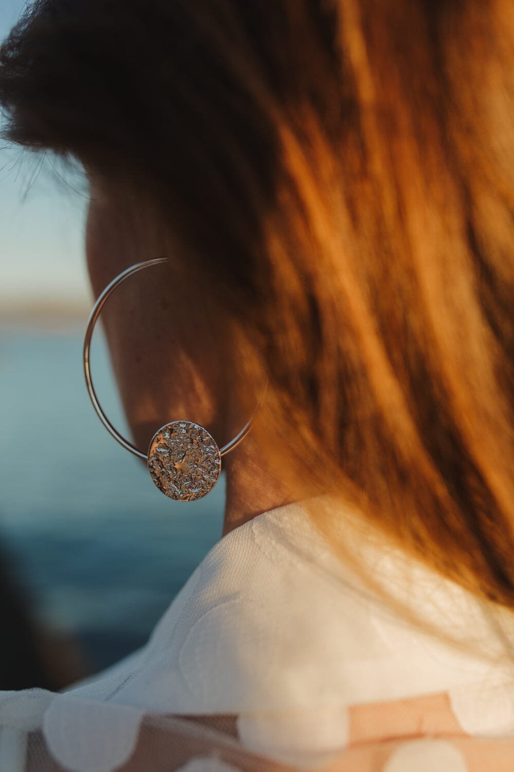 Hammered Round Silver-Plated Hoop Earrings MONSIEUR SIMONE Silver