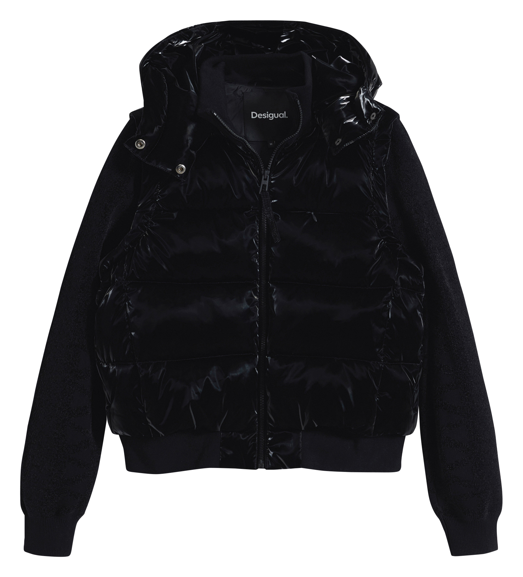 Veste matelassée convertible brillante DESIGUAL Noir