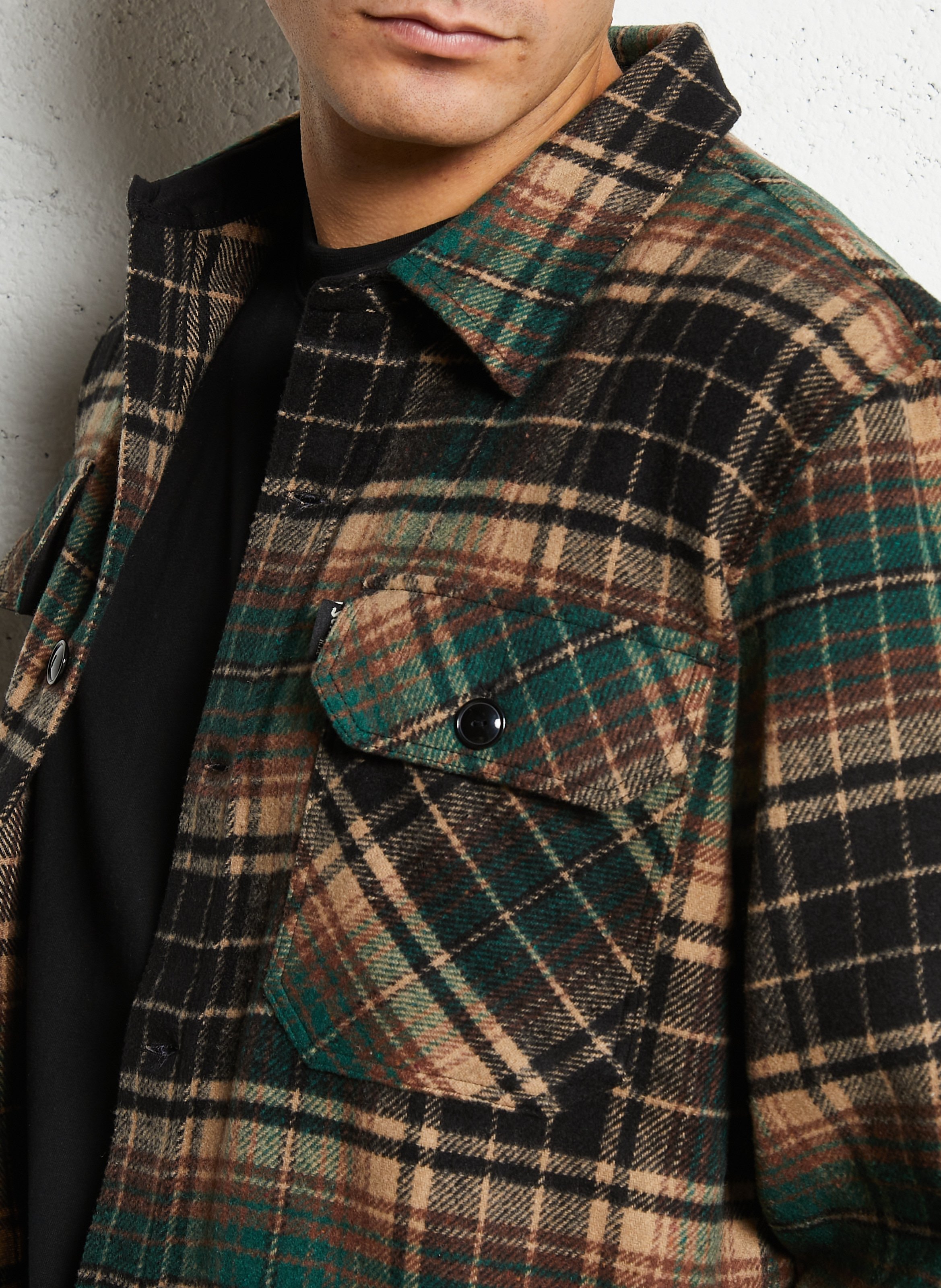 Surchemise droite à carreaux SCHOTT Vert