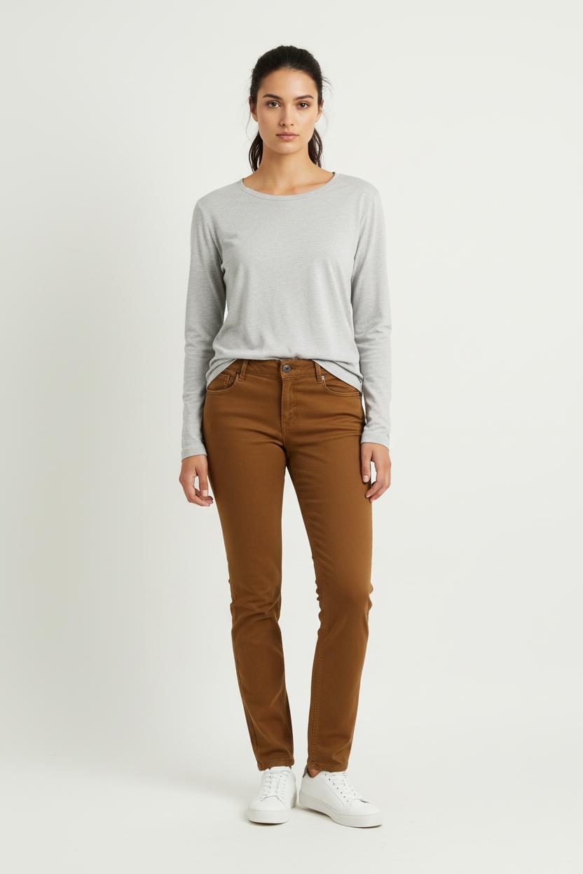 Cropped slim jeans with studs COMPTOIR DES COTONNIERS - Seconde main Yellow