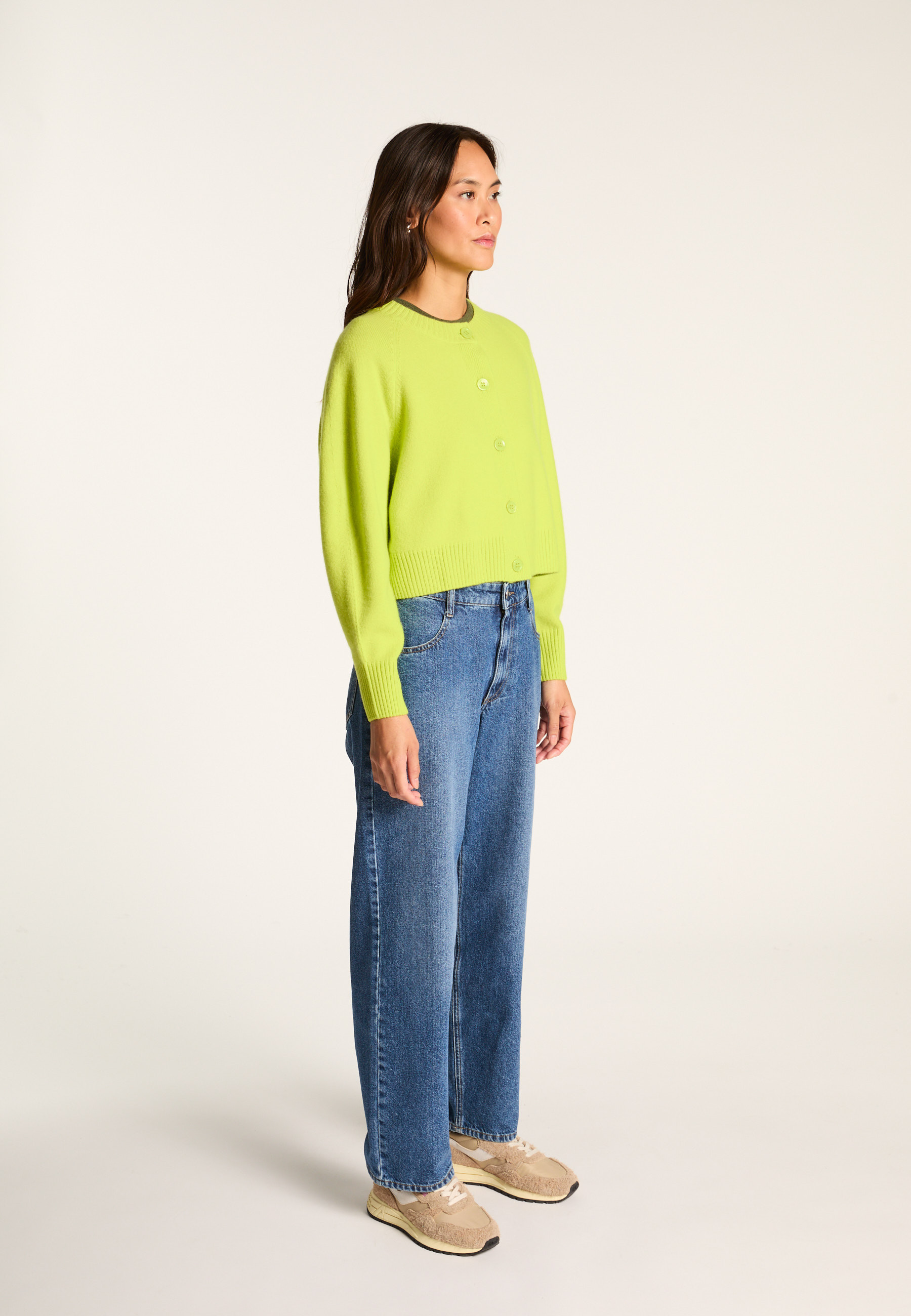 Cashmere cardigan MAISON MONTAGUT Green