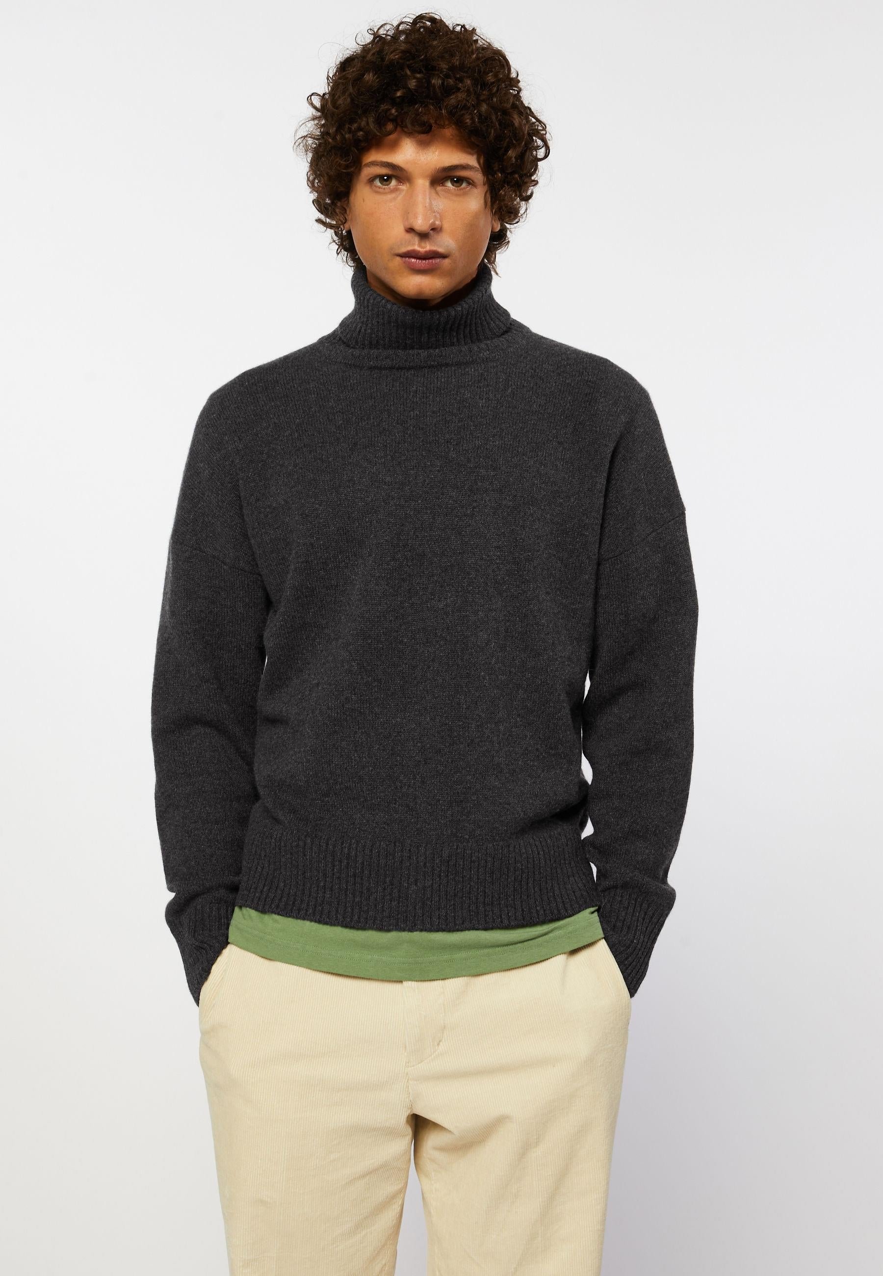 Pull col roulé en cachemire RODIER Gris