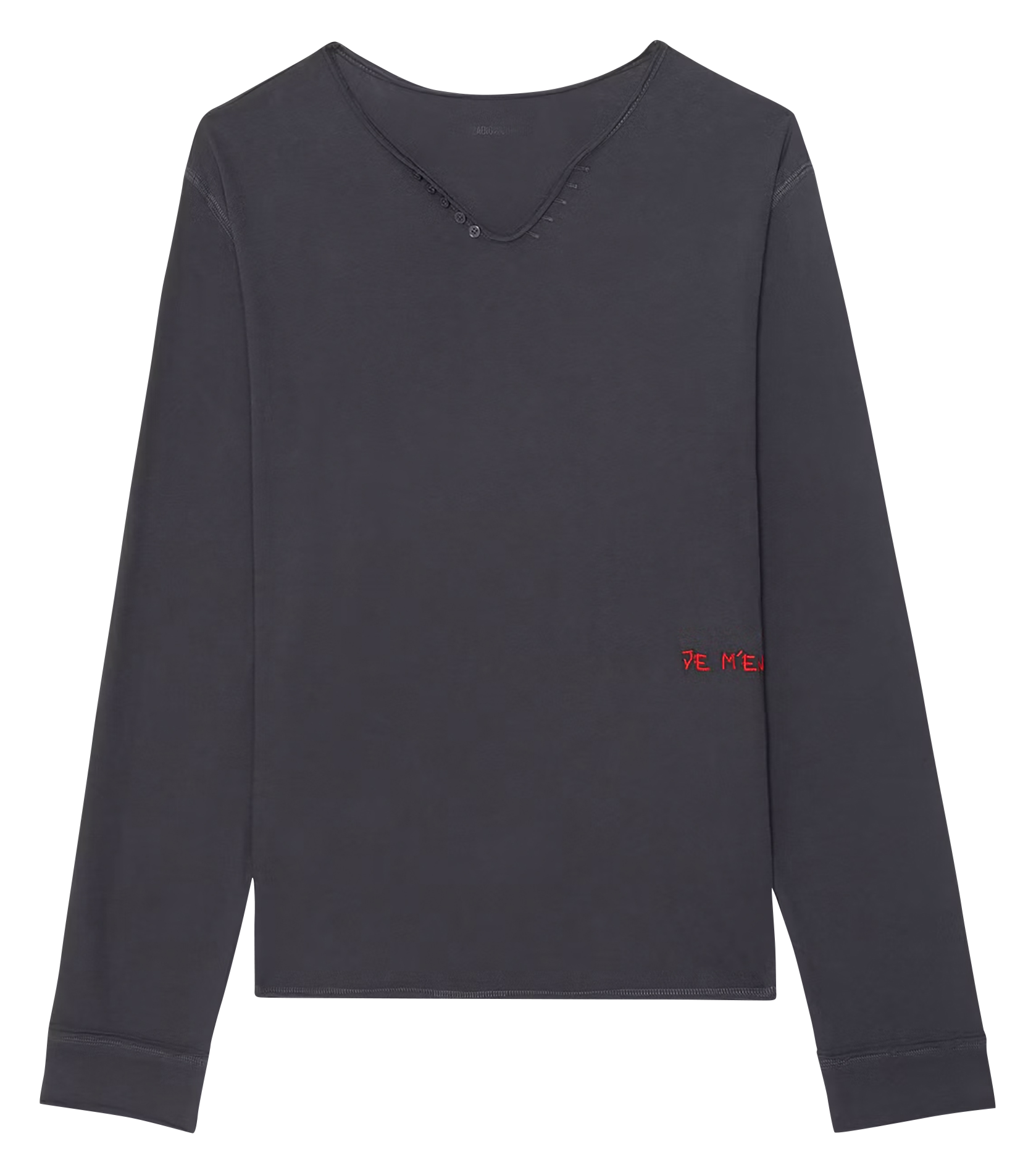 Straight-cut cotton henley T-shirt ZADIG&VOLTAIRE Black