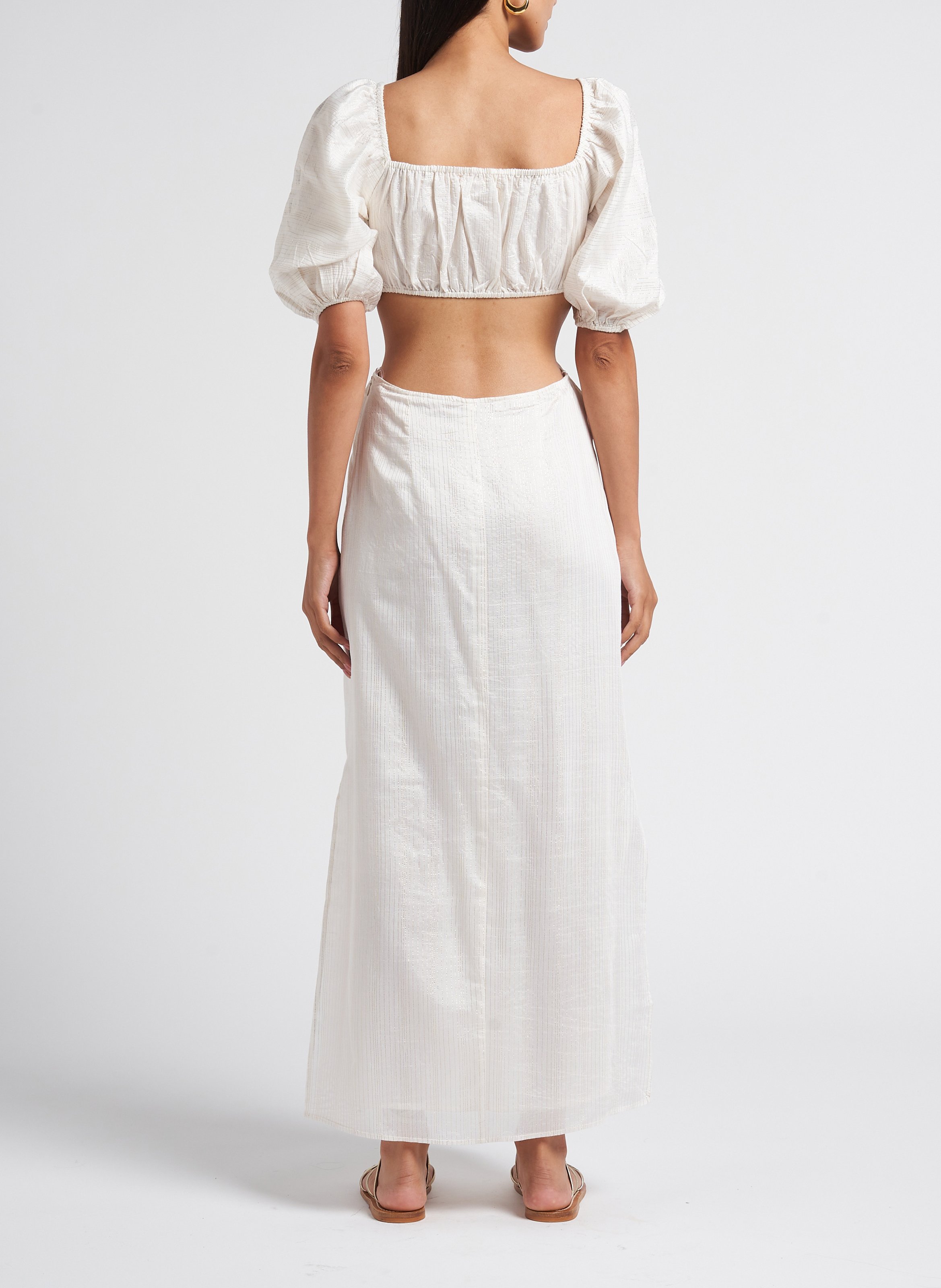 Schulterfreies Maxikleid SUNDRESS Weiss