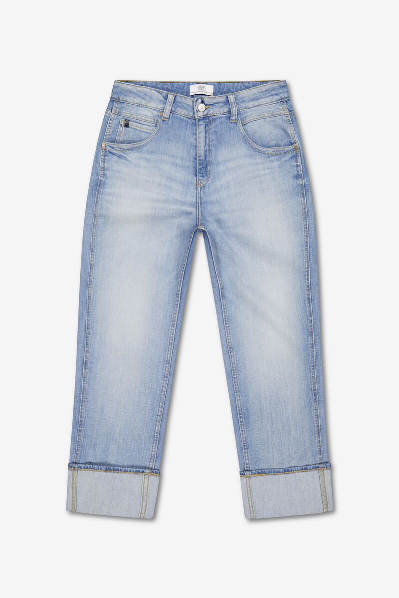 Loose, oversized girlfriend jeans, 7/8 length LE TEMPS DES CERISES Blue