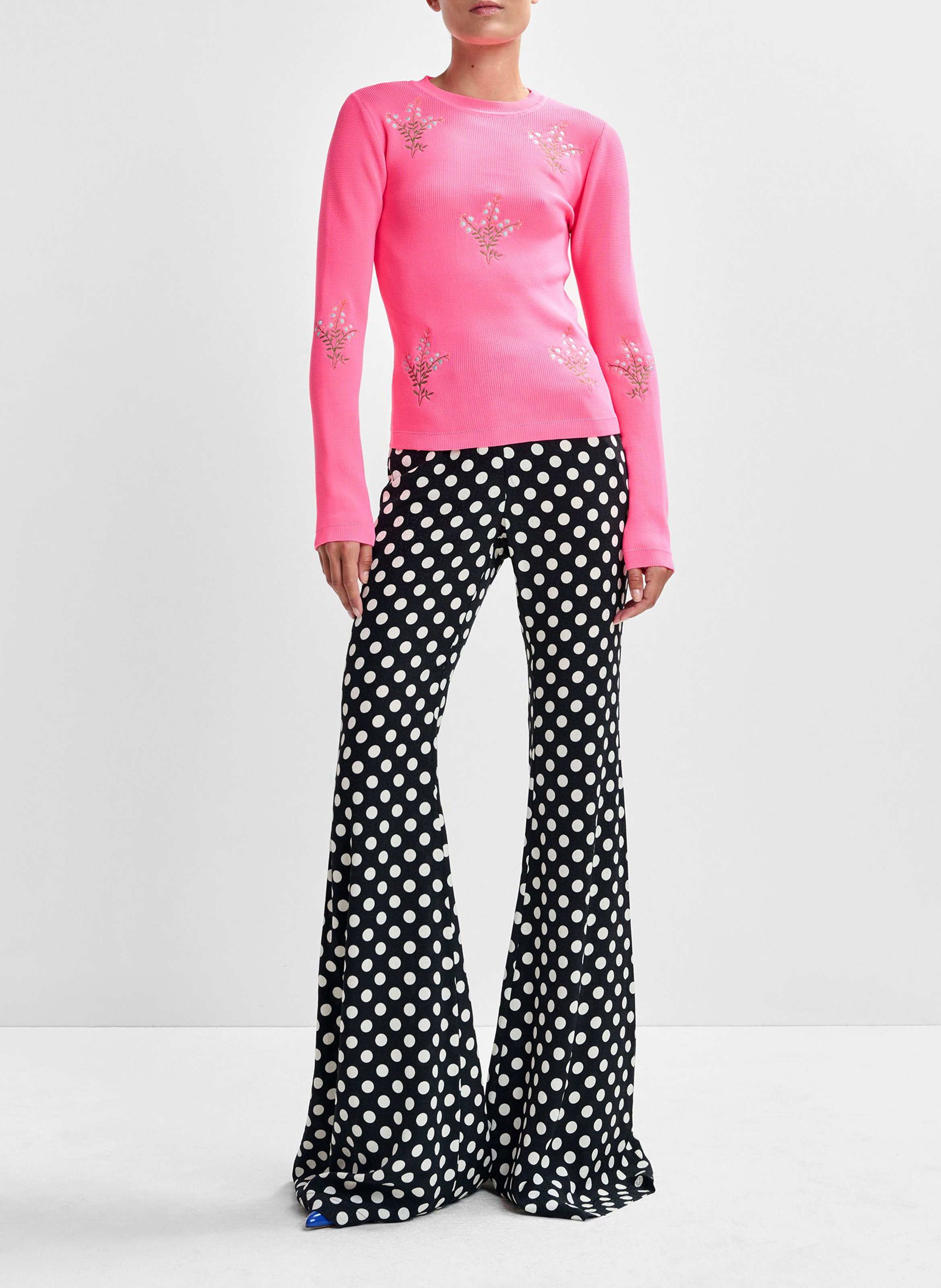 Pantalon flare imprimé ESSENTIEL ANTWERP Noir