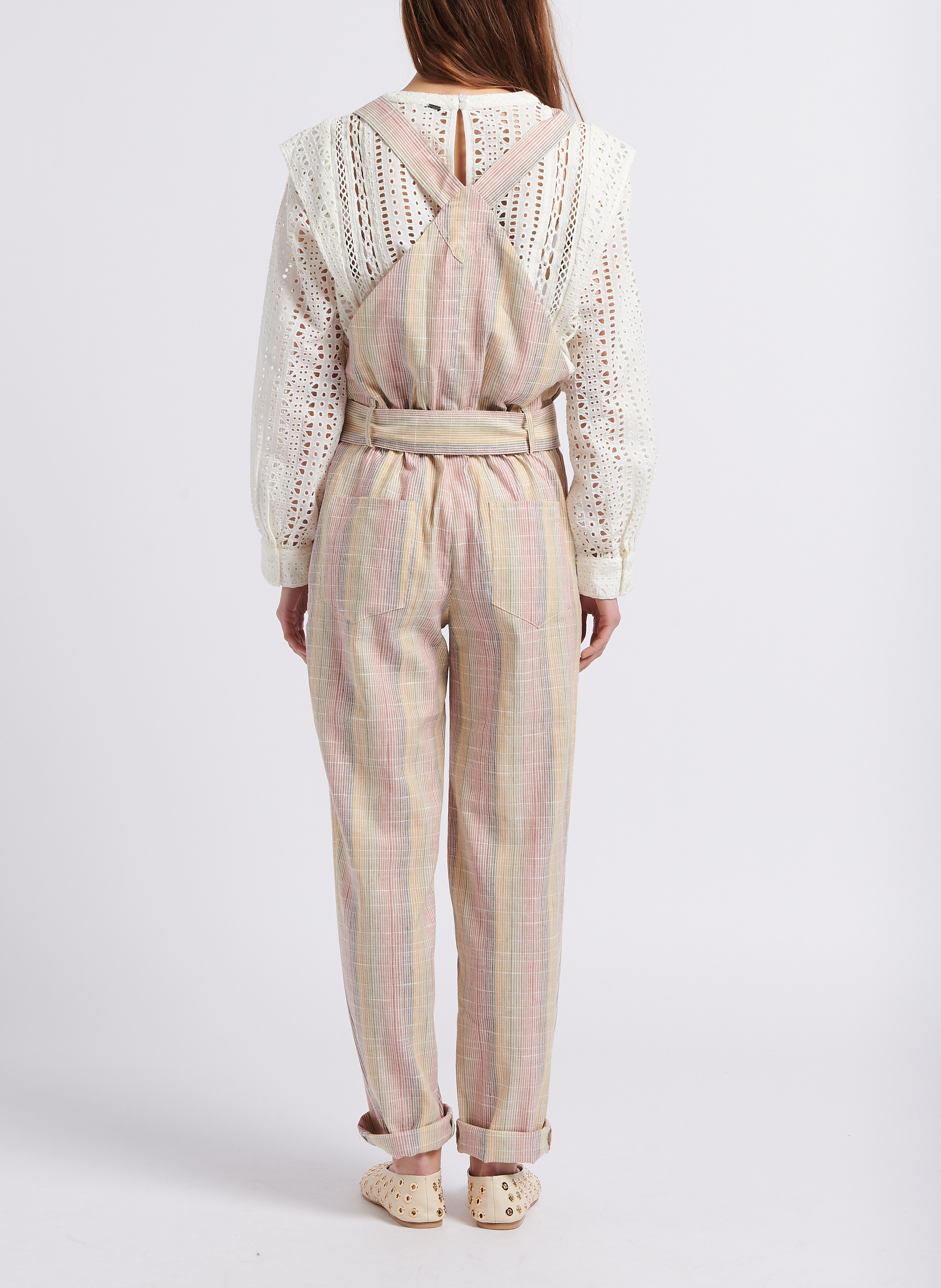 Salopette rayée en lin mélangé THE LABEL EDITION Multicolore