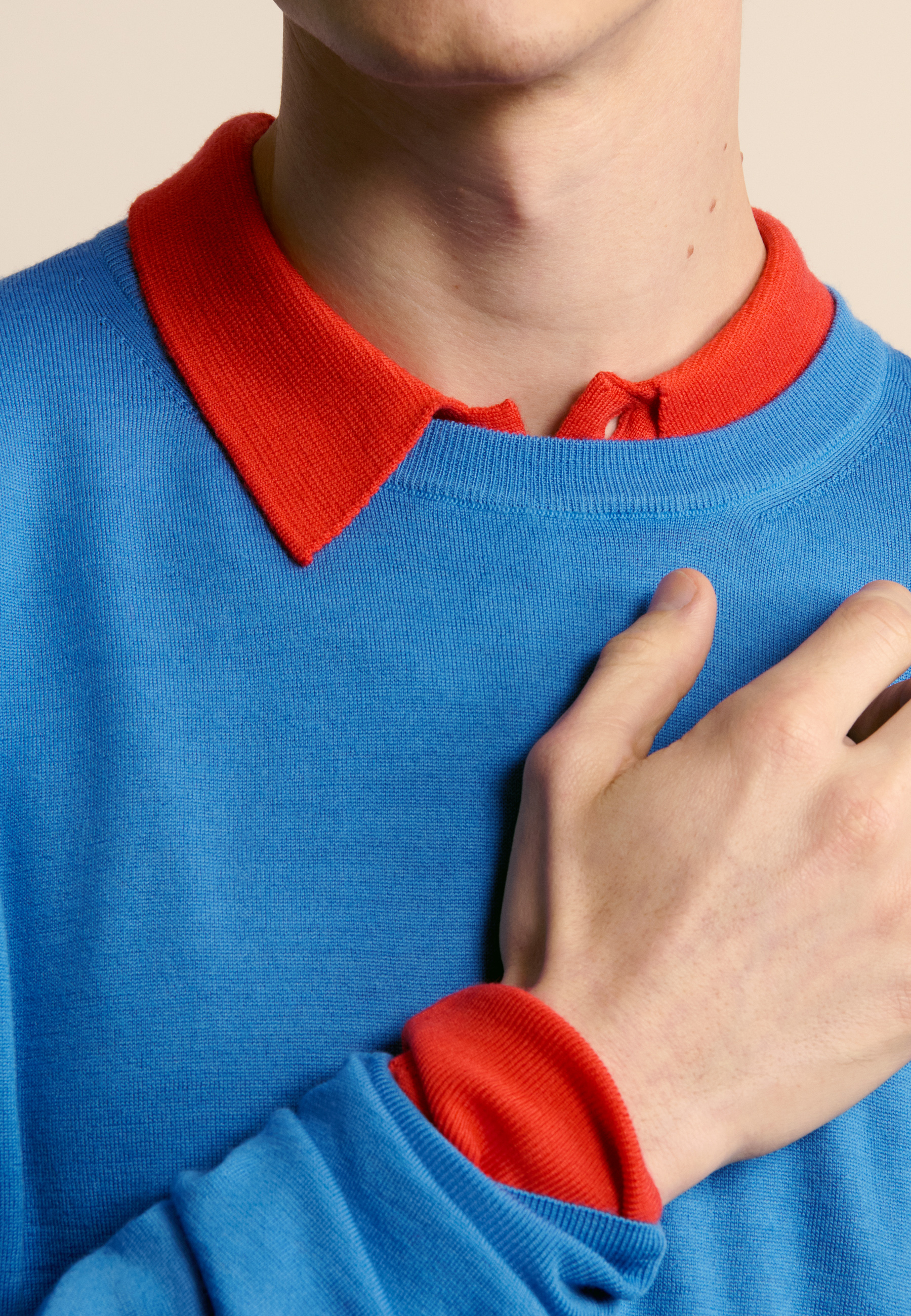 Merino wool sweater MAISON MONTAGUT Blue