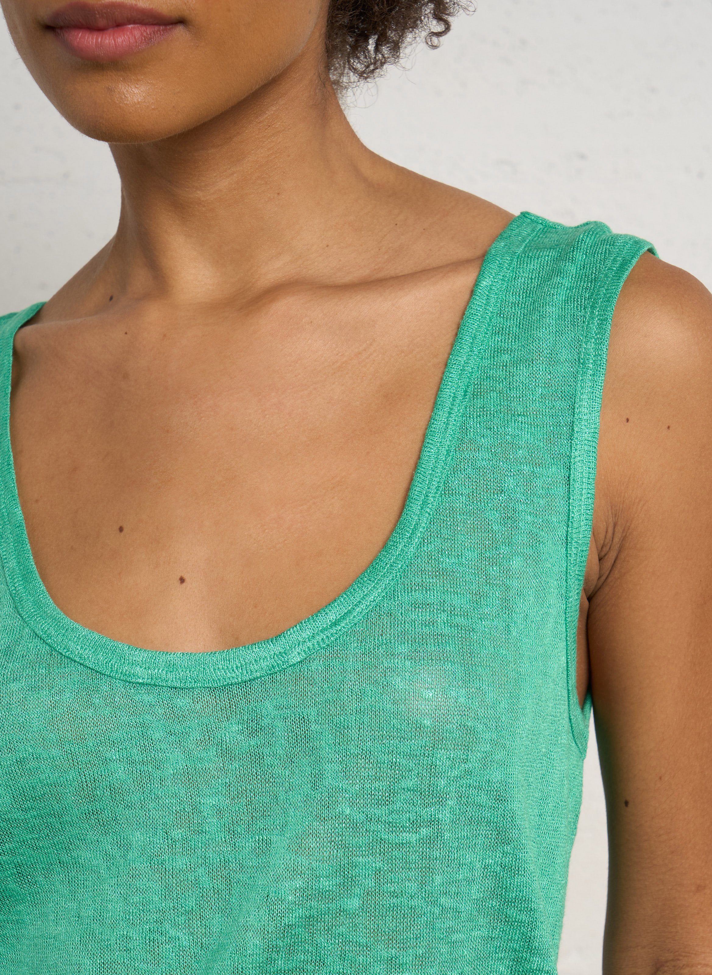 Débardeur droit col rond LE TEMPS DES CERISES Vert