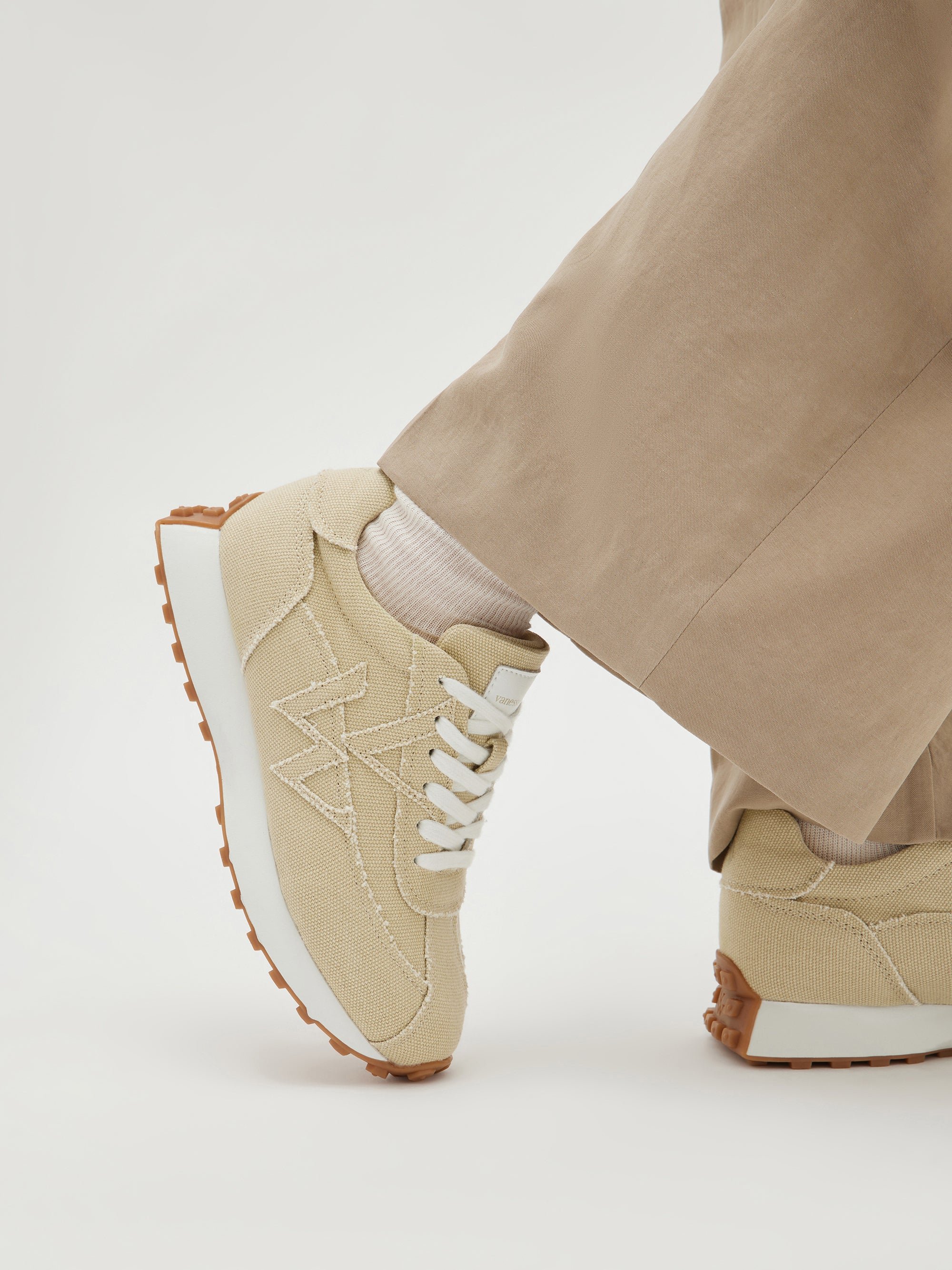 Sneakers with monogram on running sole VANESSA WU Beige