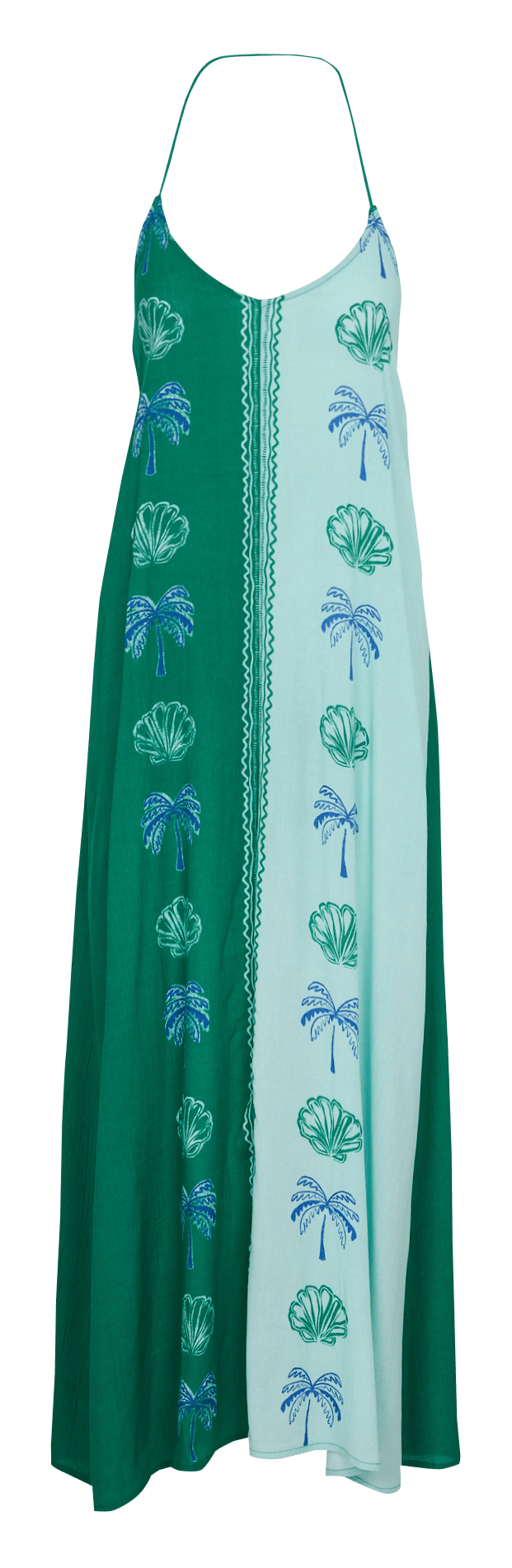 Lange jurk met V-hals en print BILLABONG Green