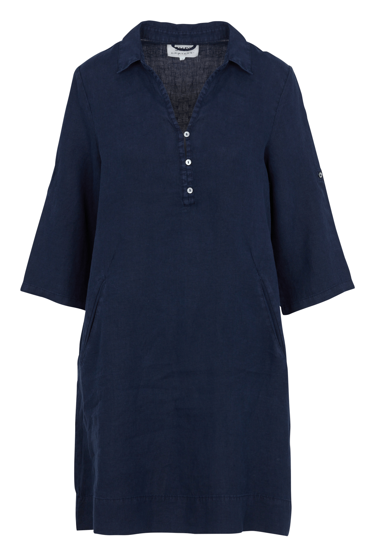 Robe midi col V en lin SUD EXPRESS