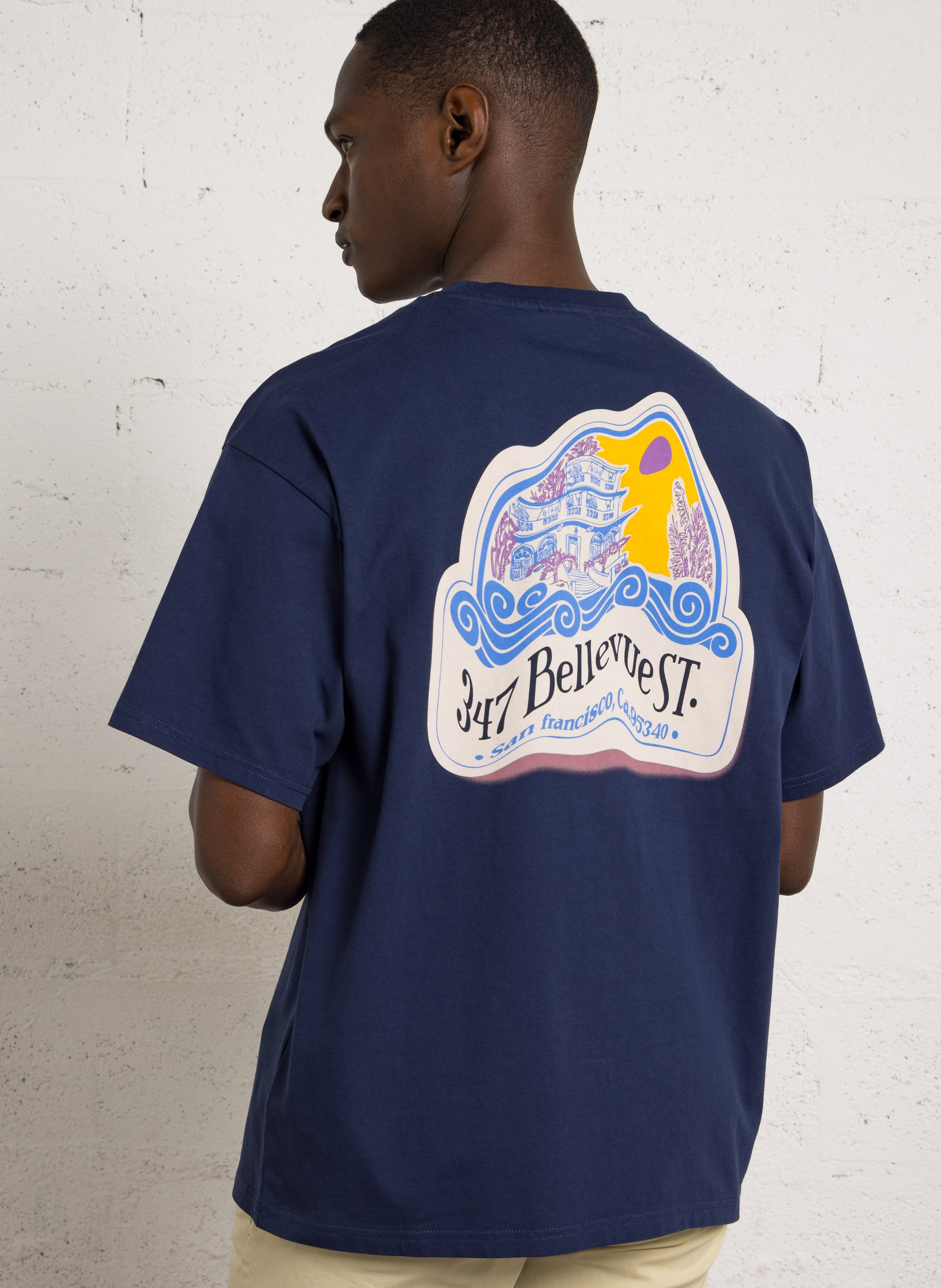 Tee-shirt col rond en coton NAPAPIJRI Bleu