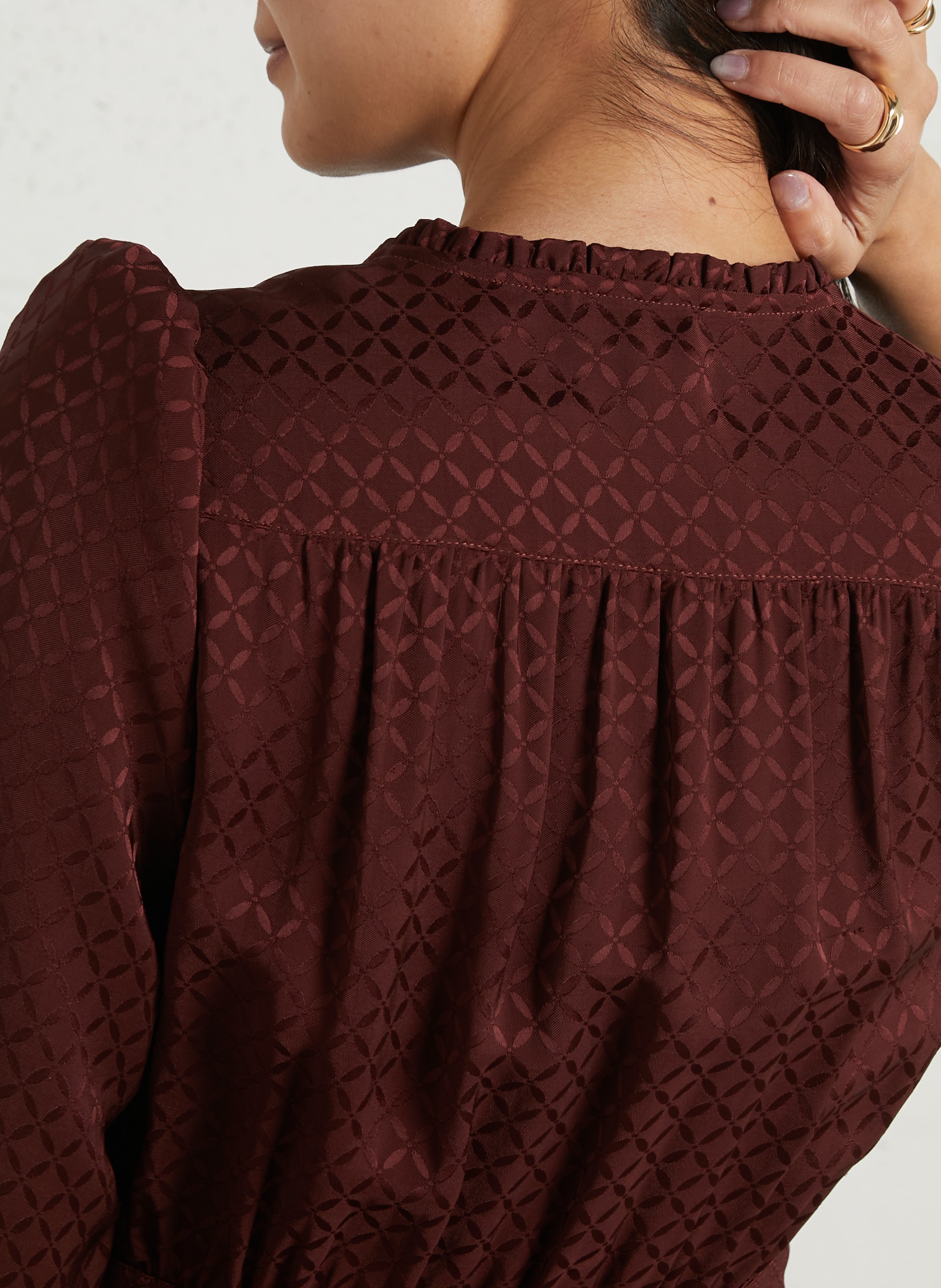 Jacquard midi wrap dress SUNCOO Plums
