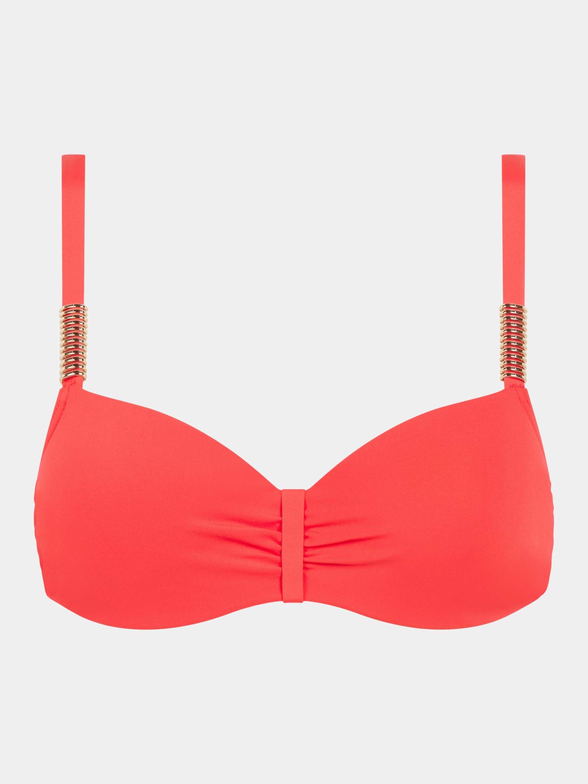 Memory foam balconette bikini top with multi-position straps CHANTELLE Orange