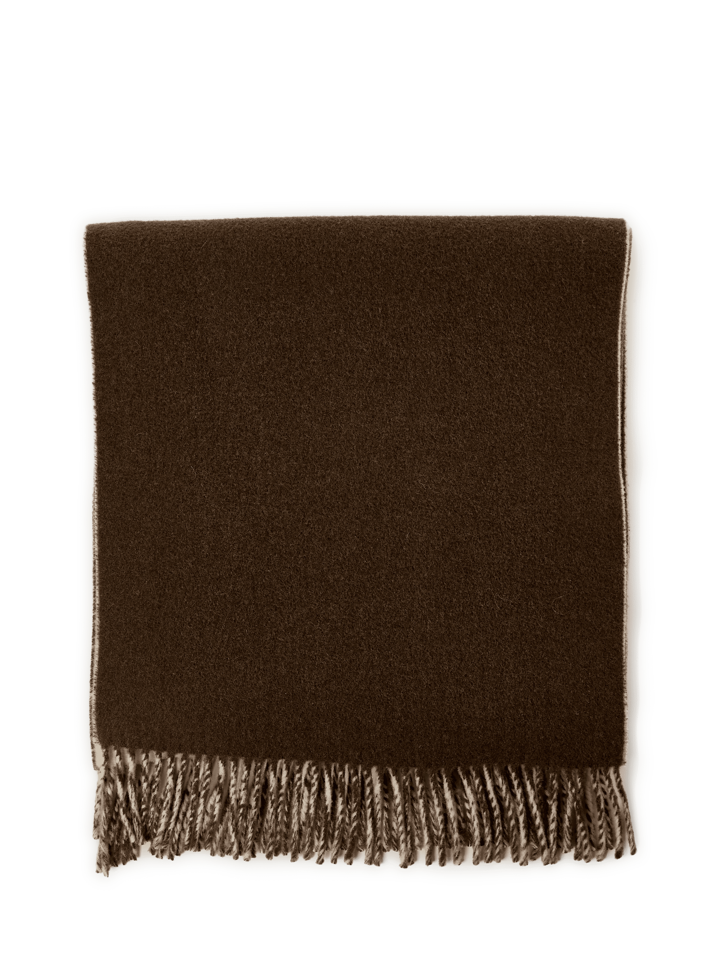 Scarf with fringed wool edges SAISON 1865 Brown