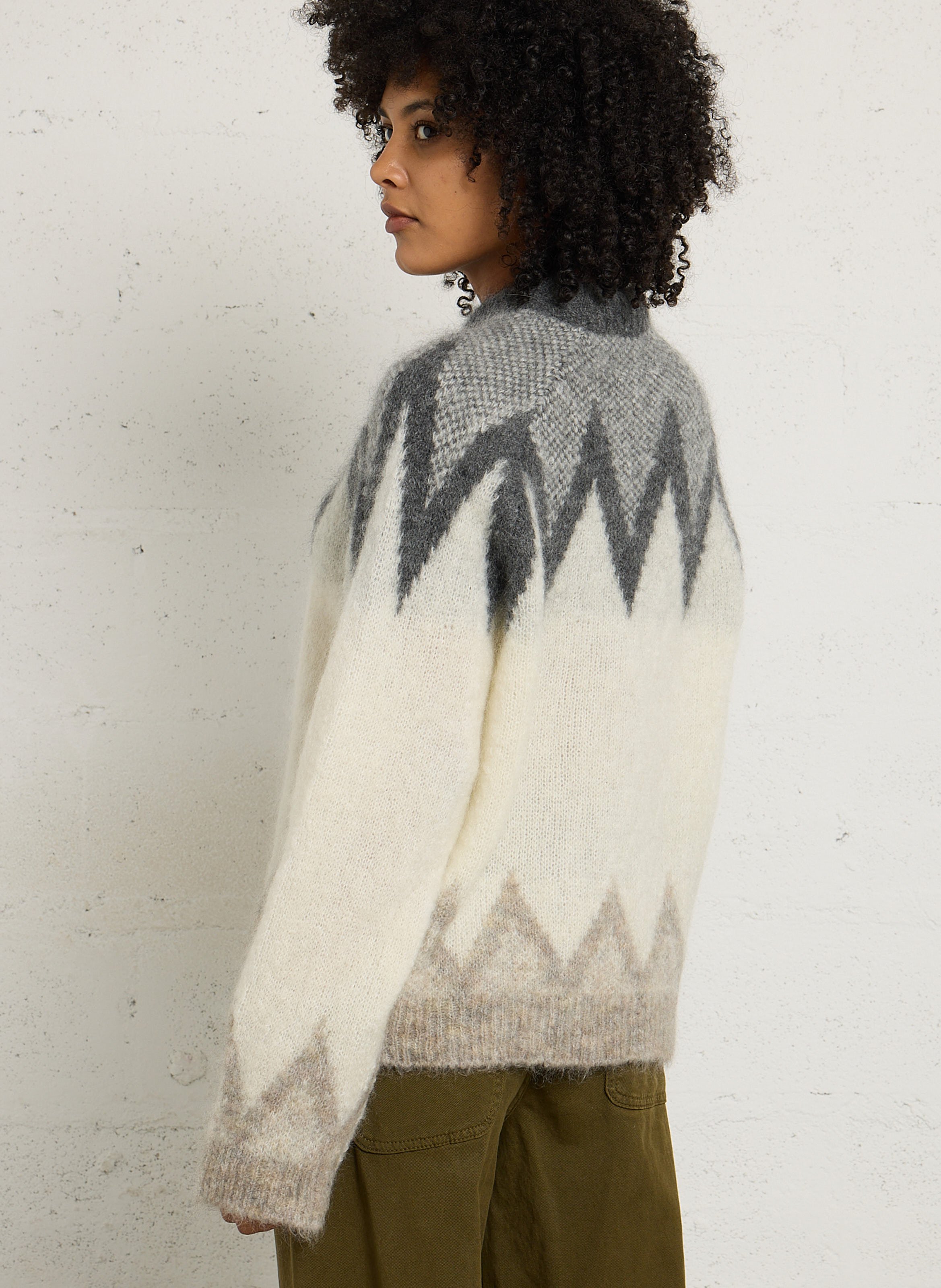 Trui van jacquard en mohairmix met ronde hals DES PETITS HAUTS Veelkleurig