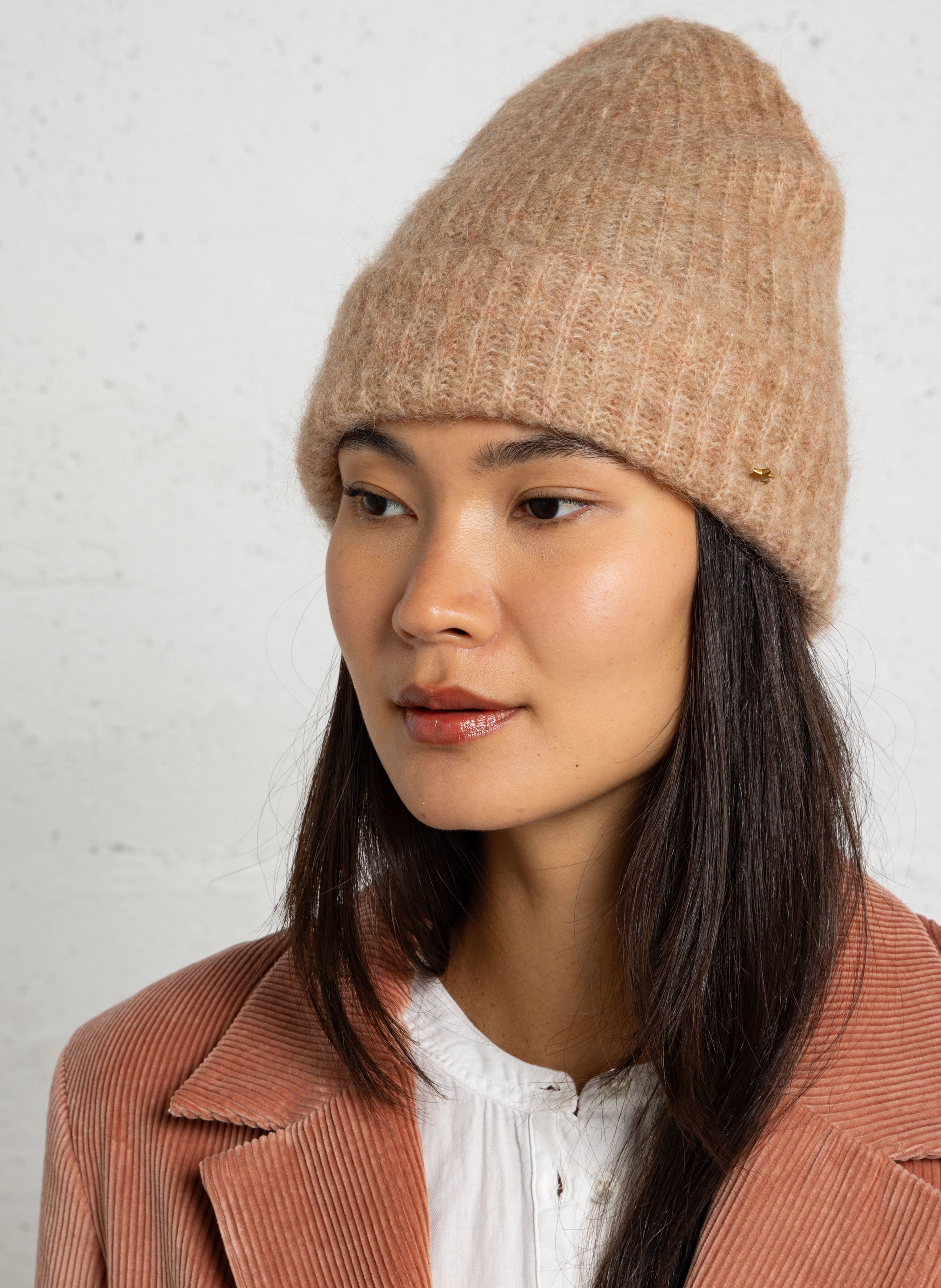 Bonnet en mohair mélangé DES PETITS HAUTS Rose