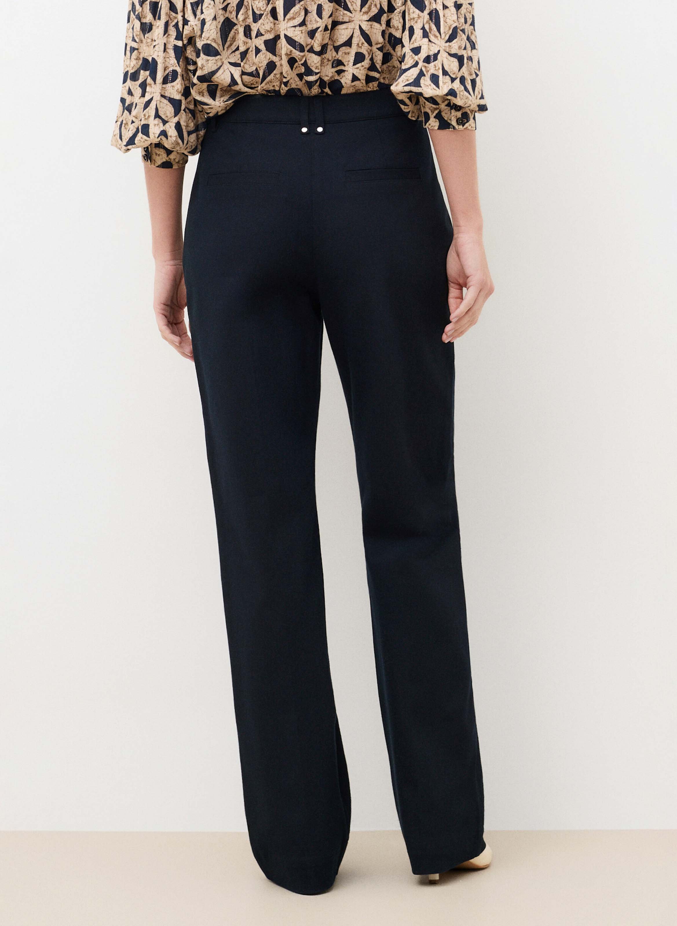 Straight-leg trousers with patch pockets CAROLL Blue