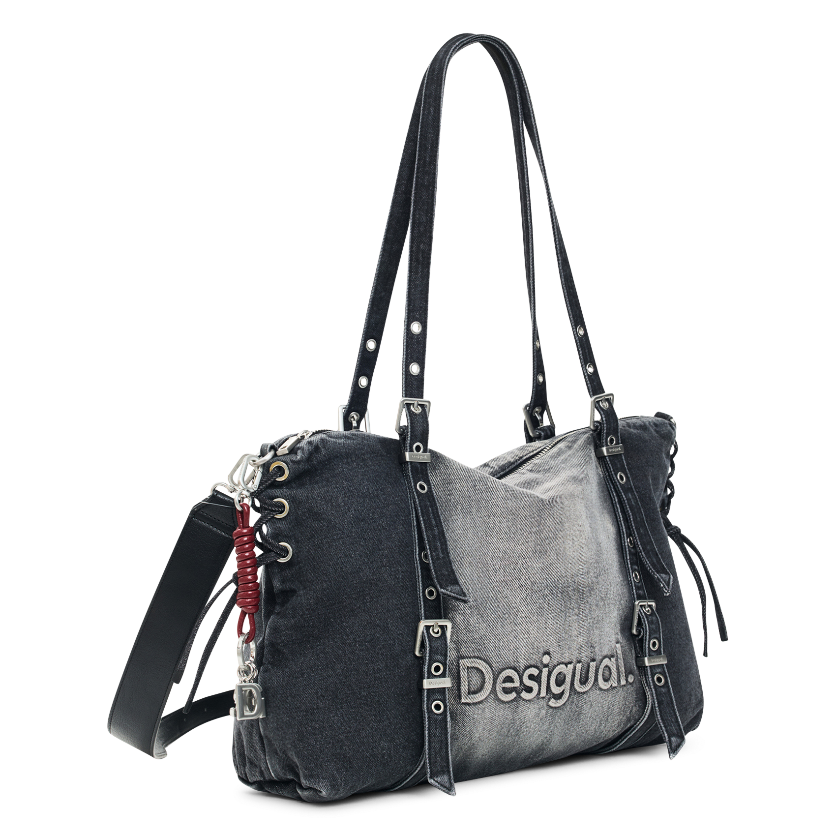 Denim tote bag DESIGUAL Black
